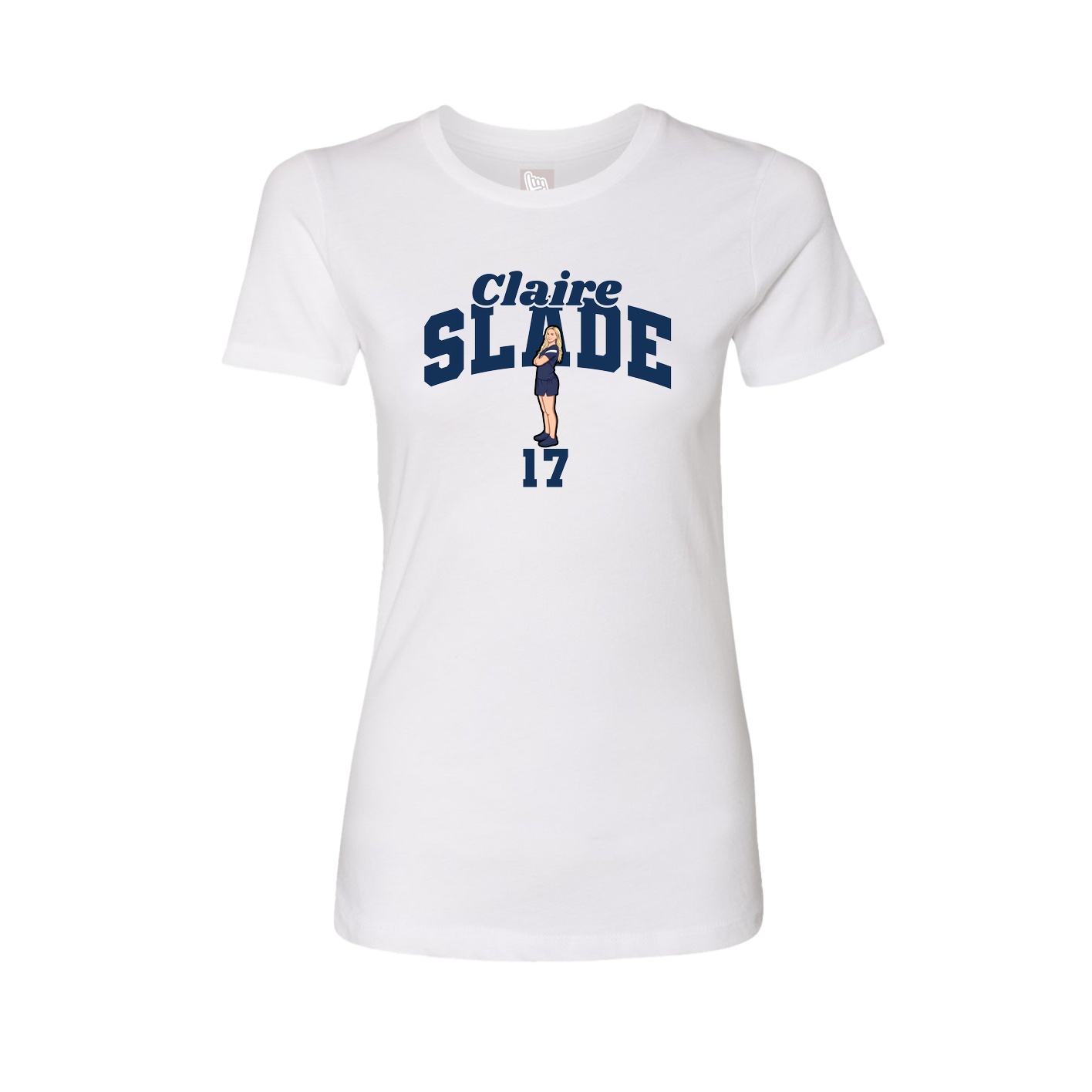 Fitted Women's Tee — Signature Arch in White