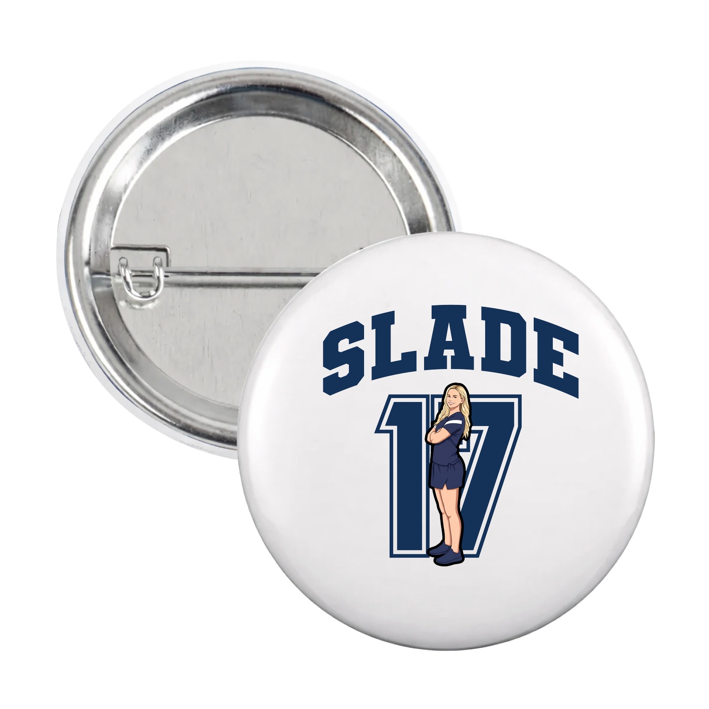 Game Day Button — Number in White