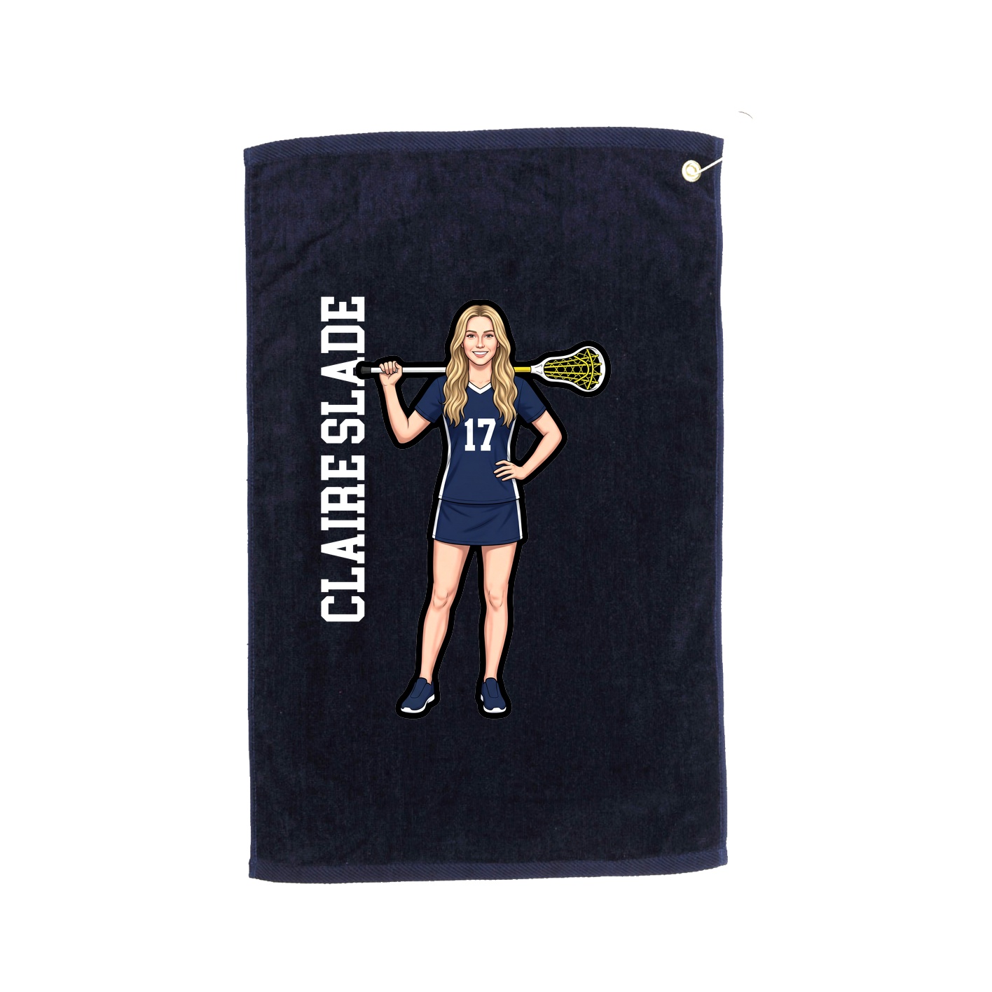 Golf Towel — Name Vertical in Navy