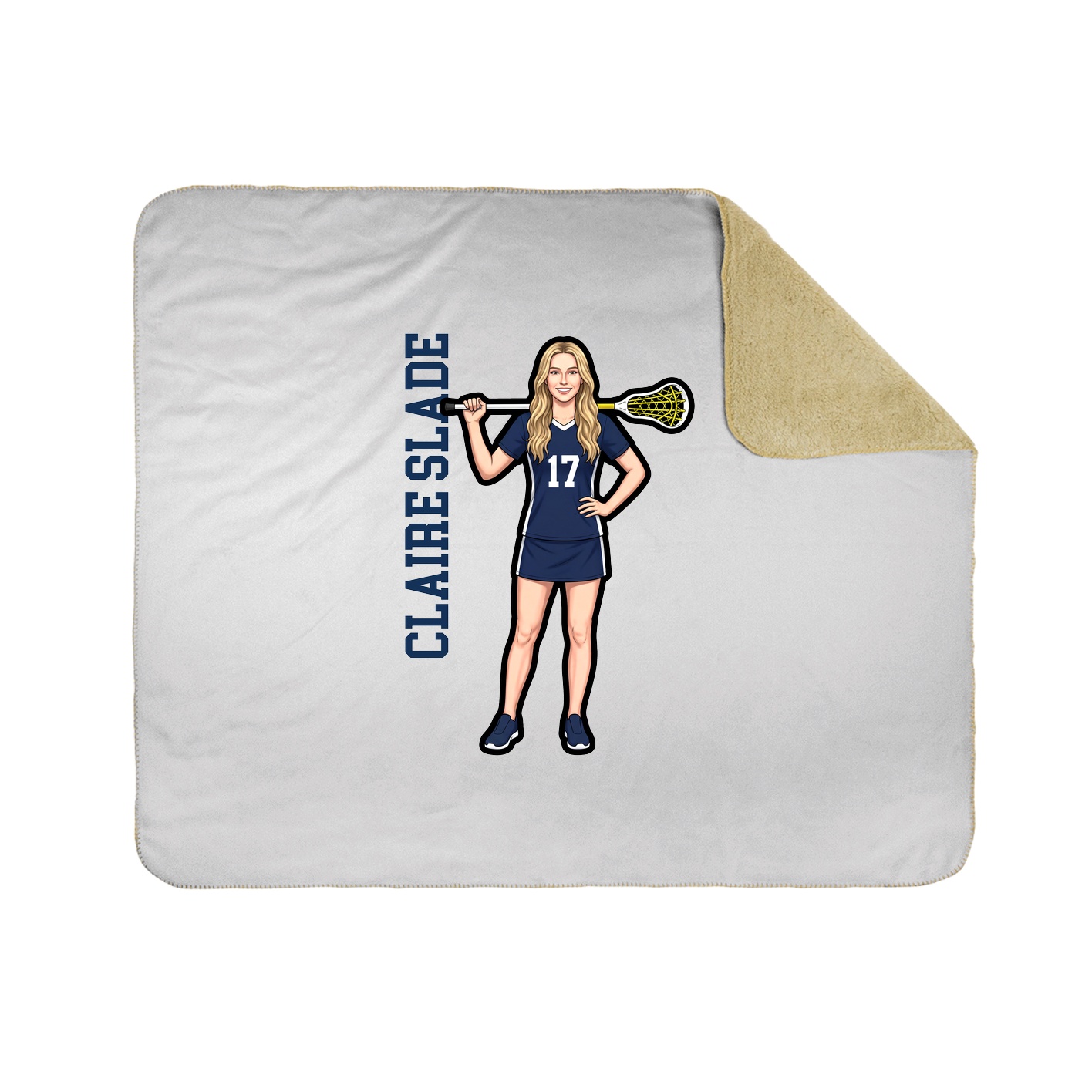 Throw Blanket — Name Vertical in White