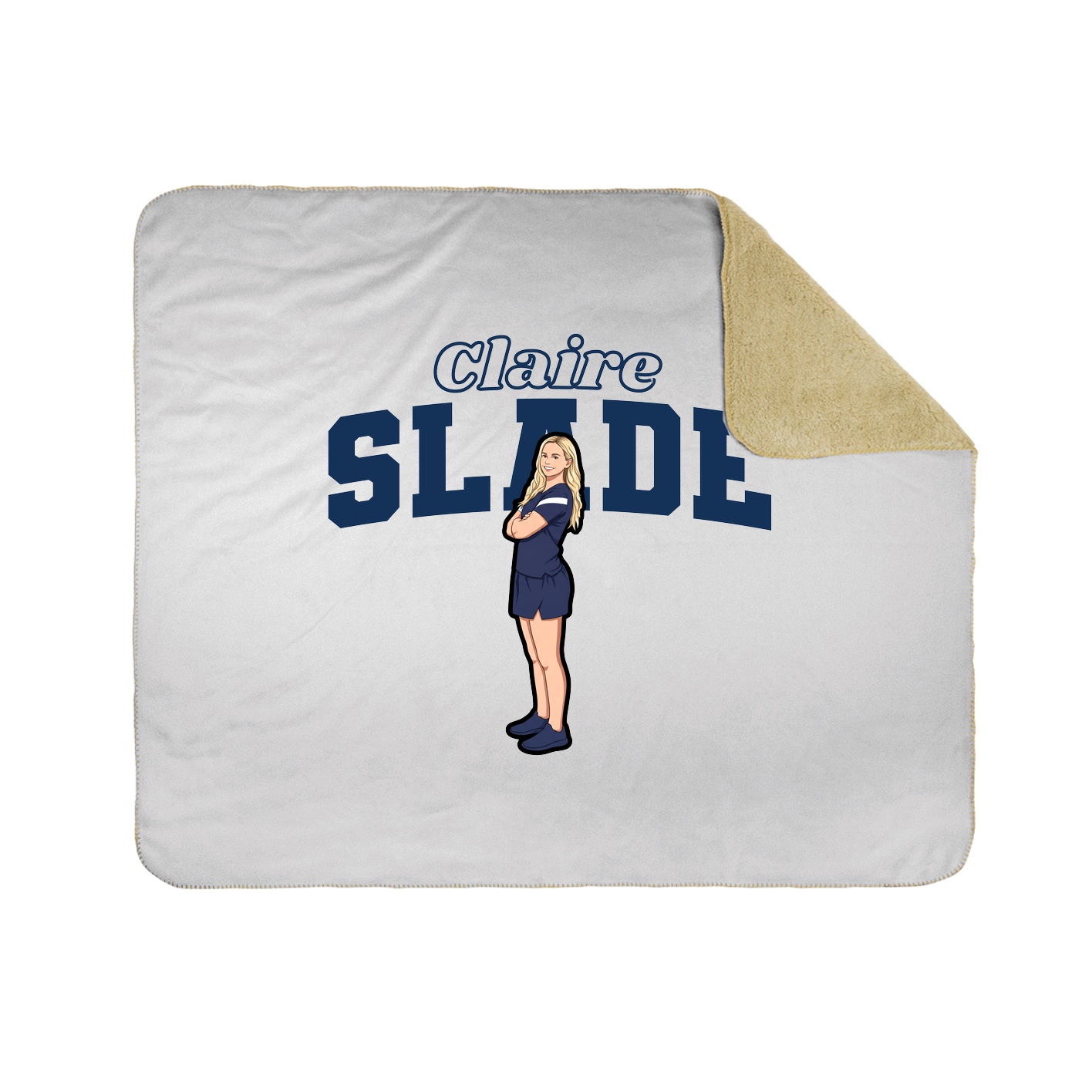 Throw Blanket — Name Arch in White