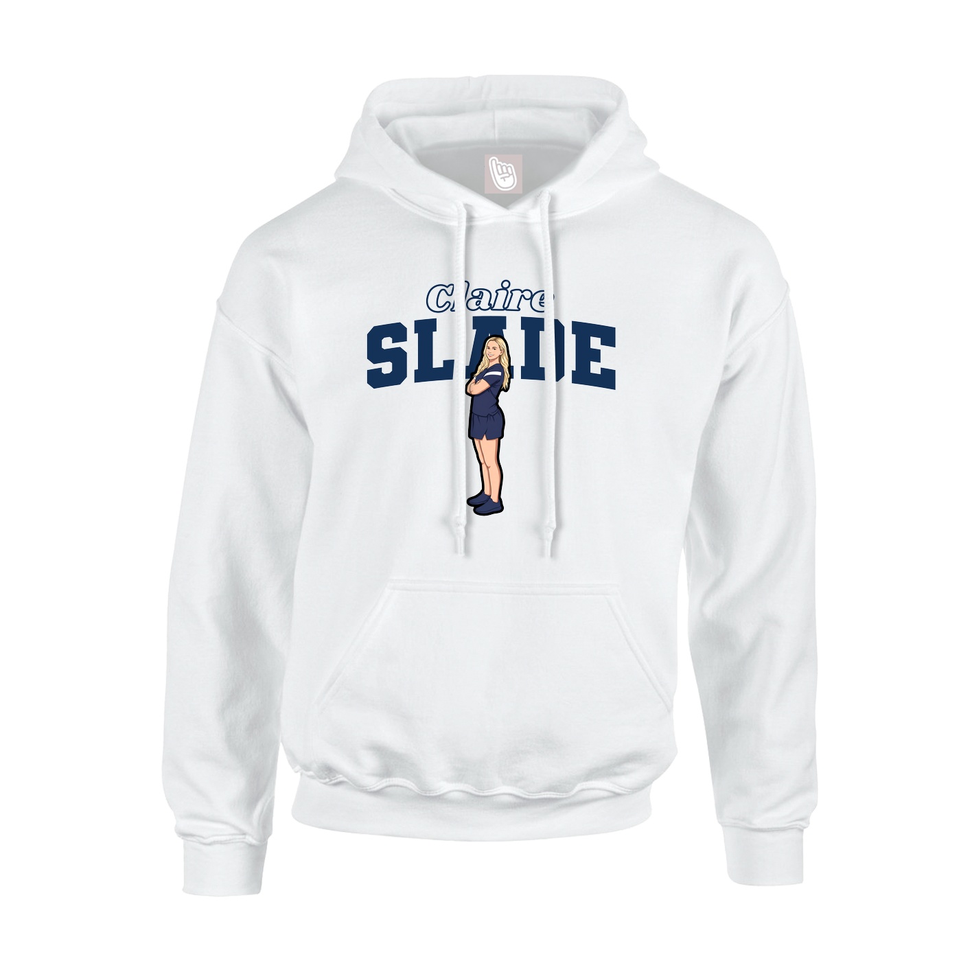 Youth Hoodie — Name Arch in White