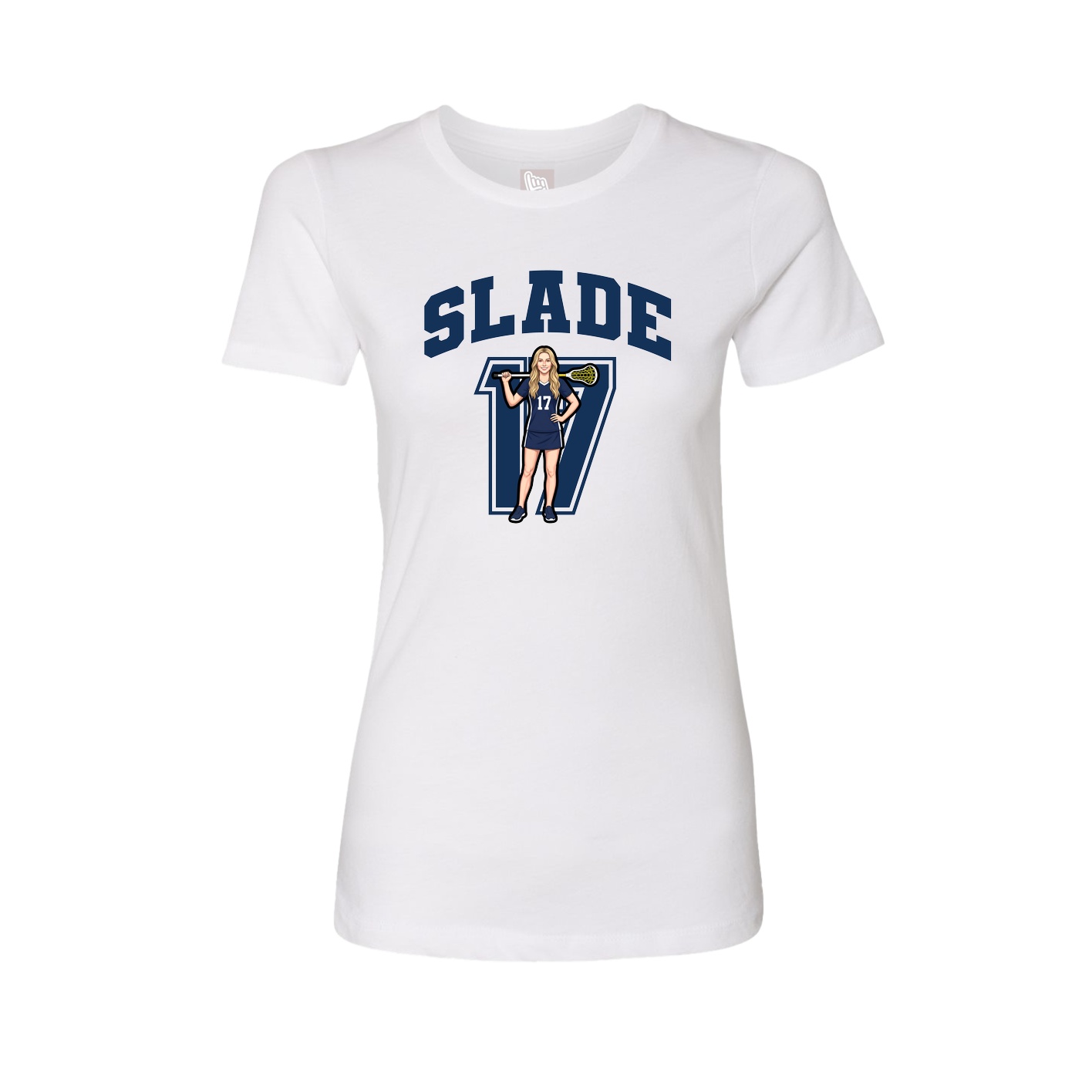 Fitted Women's Tee — Number in White