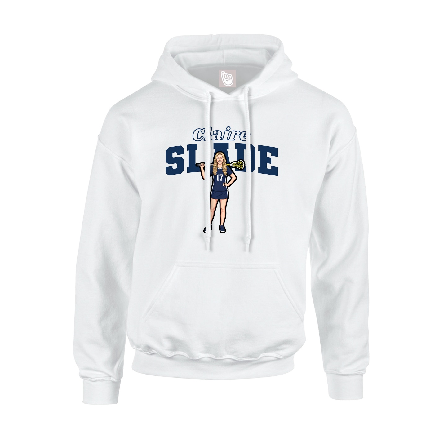 Youth Hoodie — Name Arch in White
