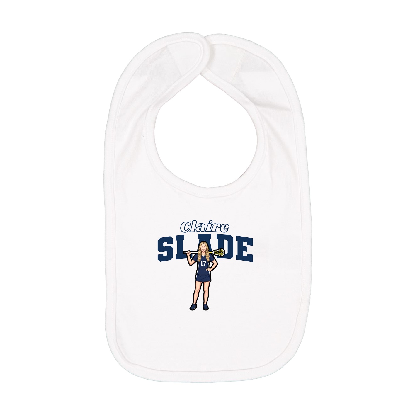 Infant Bib — Name Arch in White
