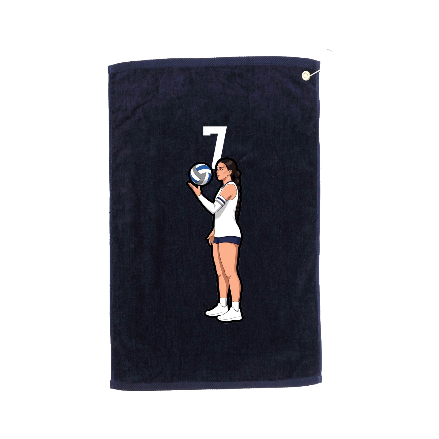 Golf Towel — Number Top in Navy