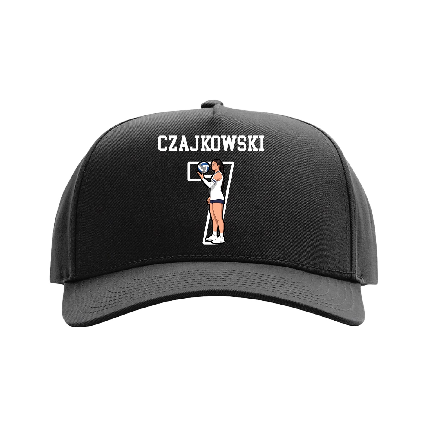 Full Fabric Five-Panel Champ Cap — Shirsey in Black