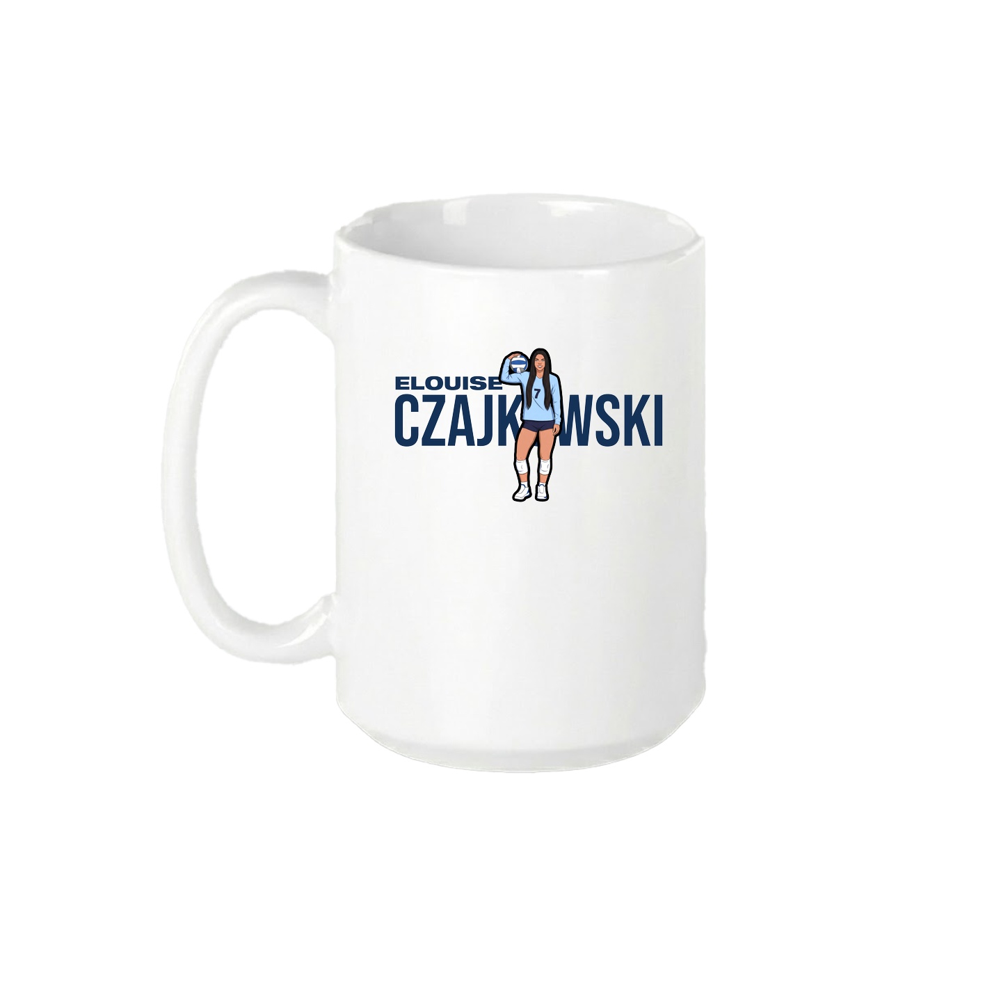 15oz Coffee Mug — Player Name in White