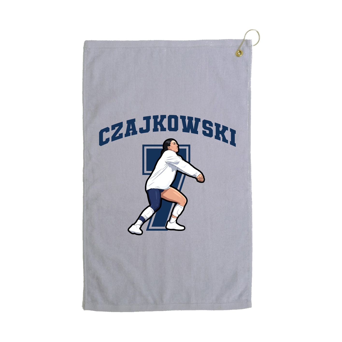 Golf Towel — Number in Grey