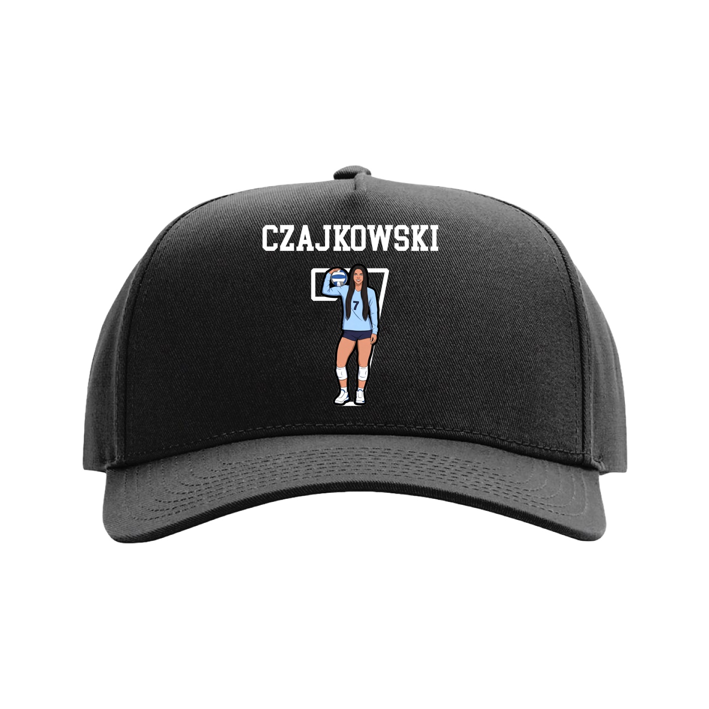 Full Fabric Five-Panel Champ Cap — Shirsey in Black