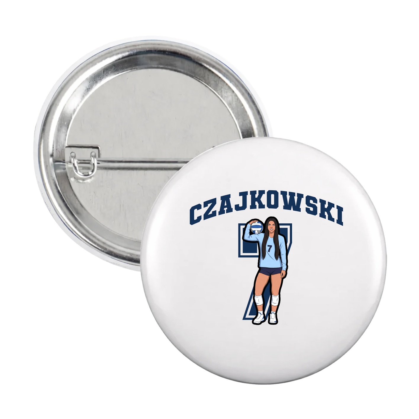 Game Day Button — Number in White