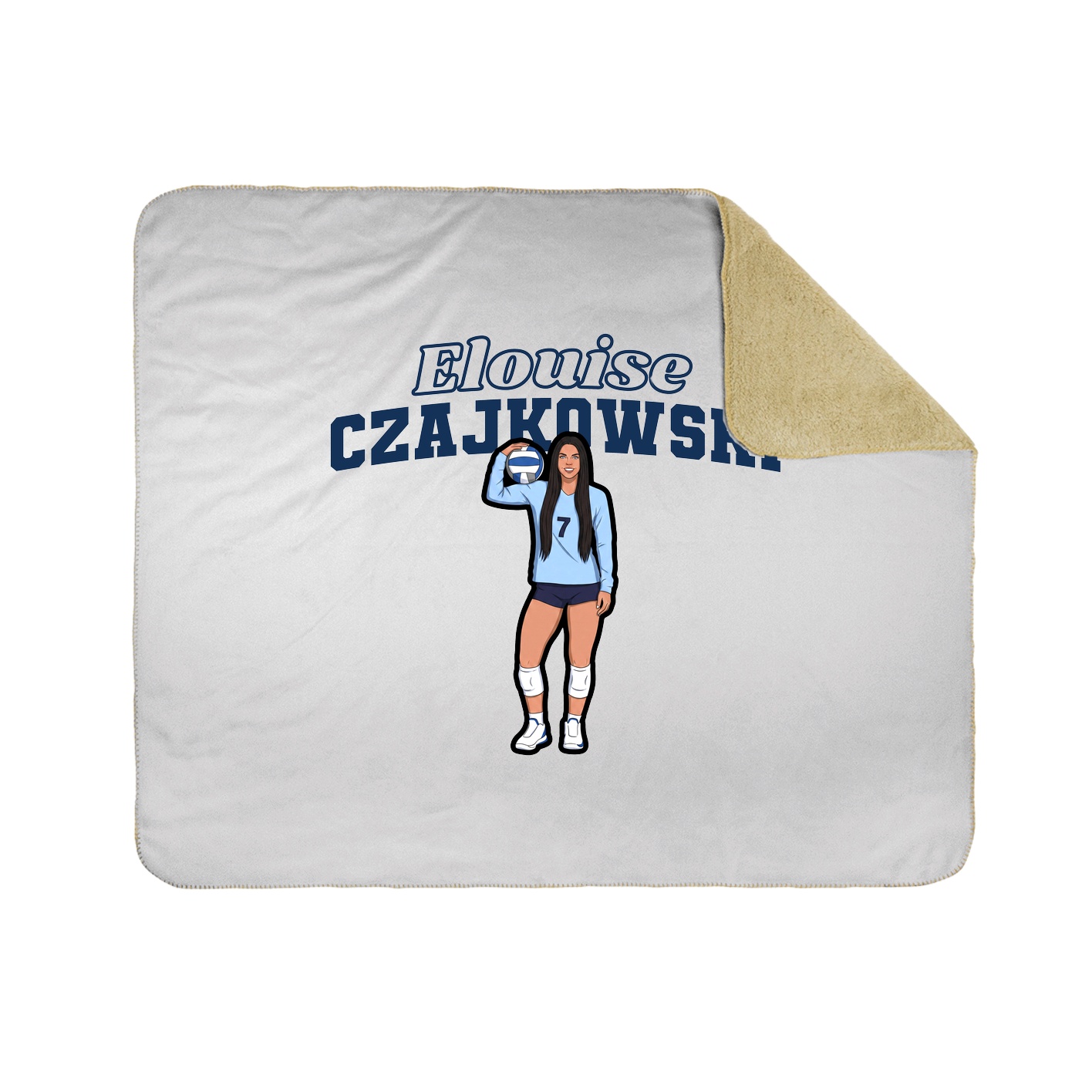 Throw Blanket — Name Arch in White