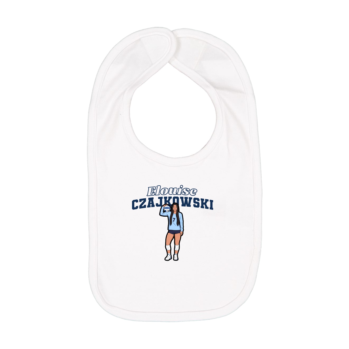Infant Bib — Name Arch in White