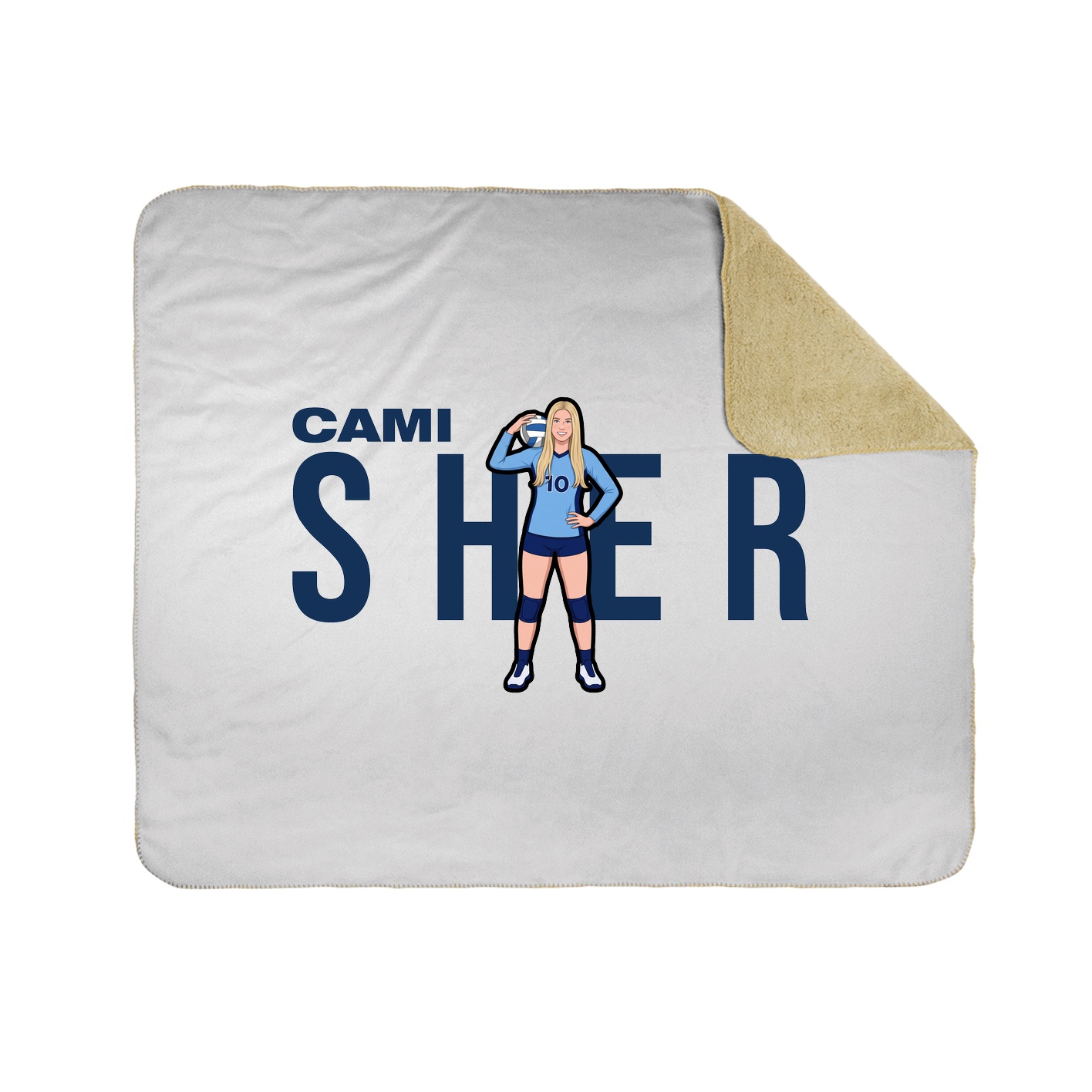 Throw Blanket — Player Name in White