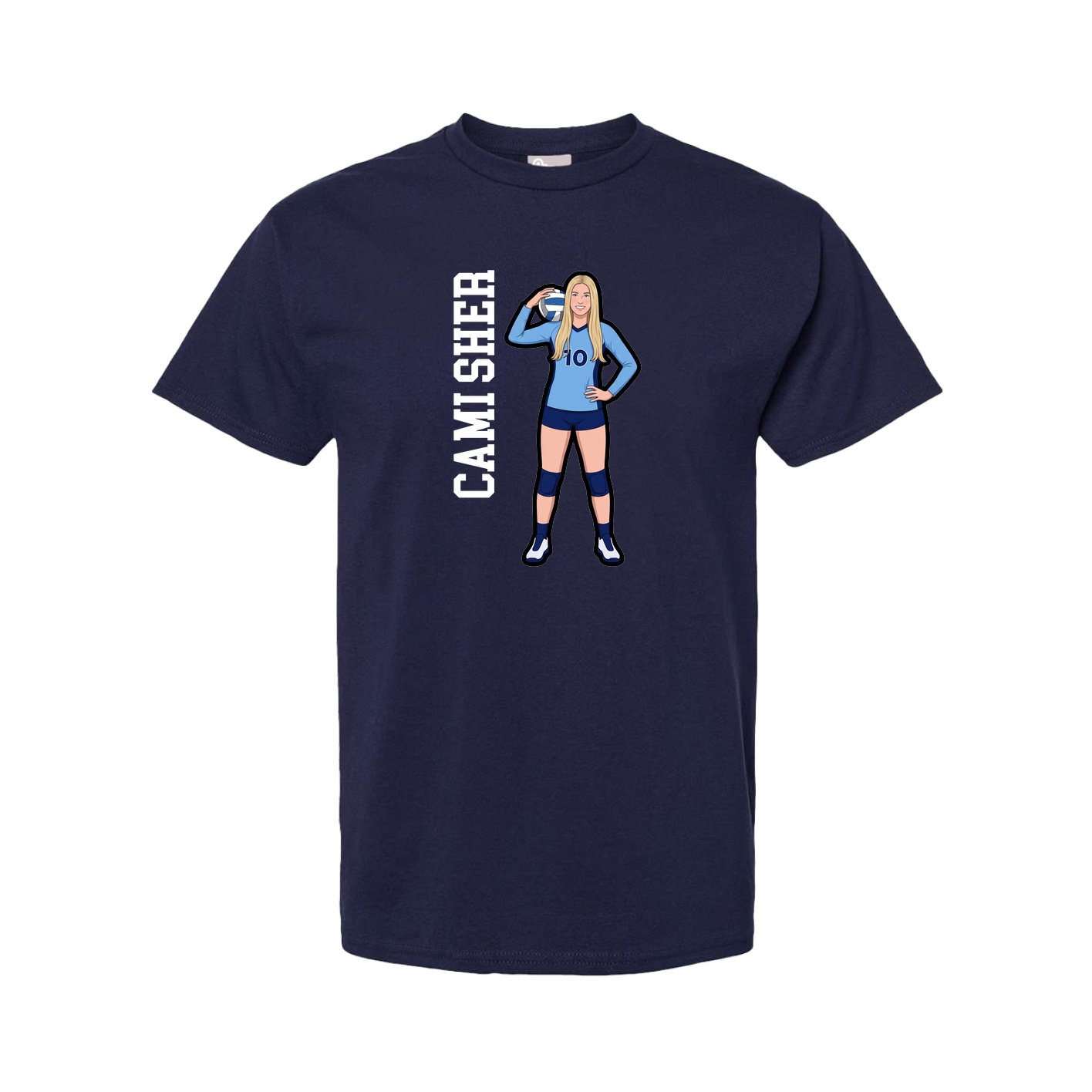 Tee — Name Vertical in Navy