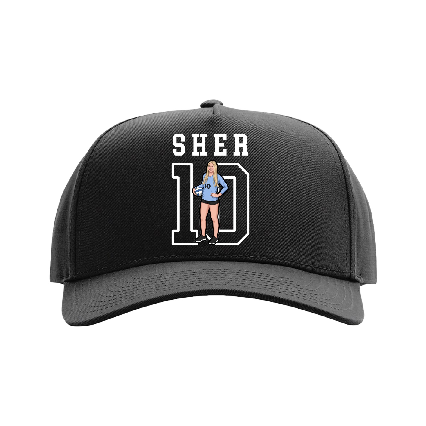Full Fabric Five-Panel Champ Cap — Shirsey in Black