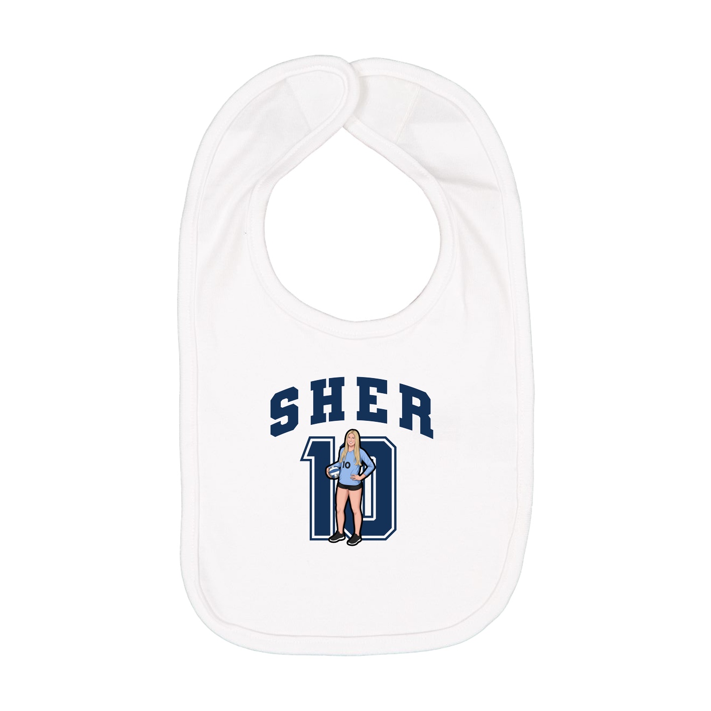Infant Bib — Number in White