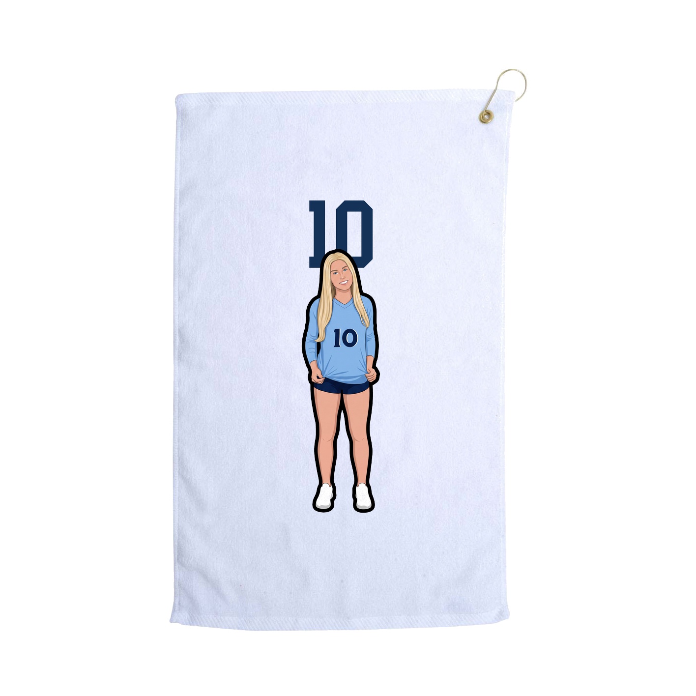 Golf Towel — Number Top in White