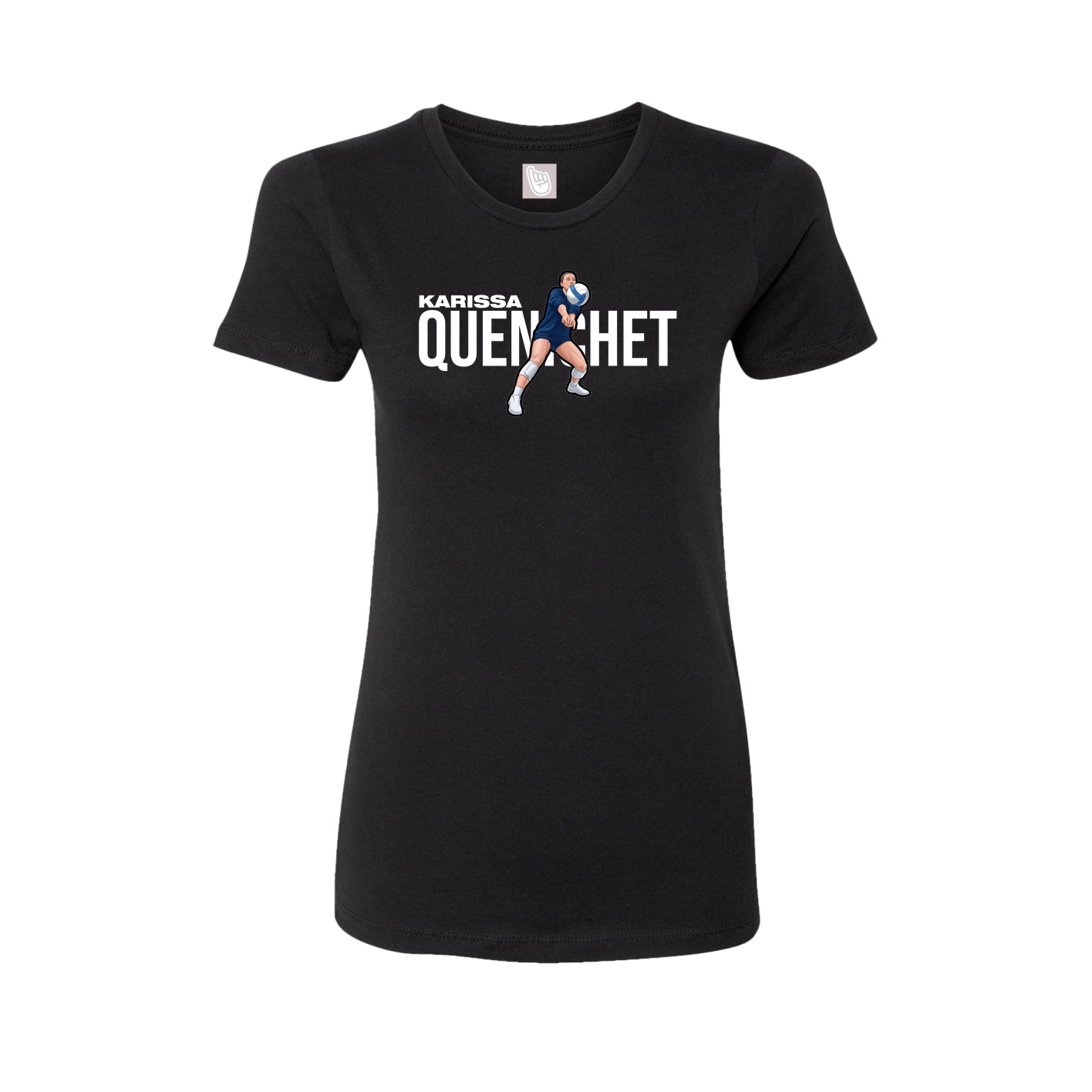Fitted Women's Tee — Player Name in Black