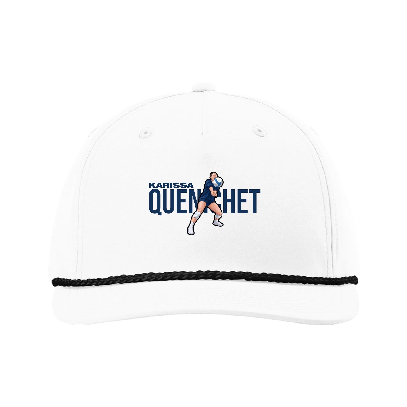 Five-Panel Classic Rope Cap — Player Name in White