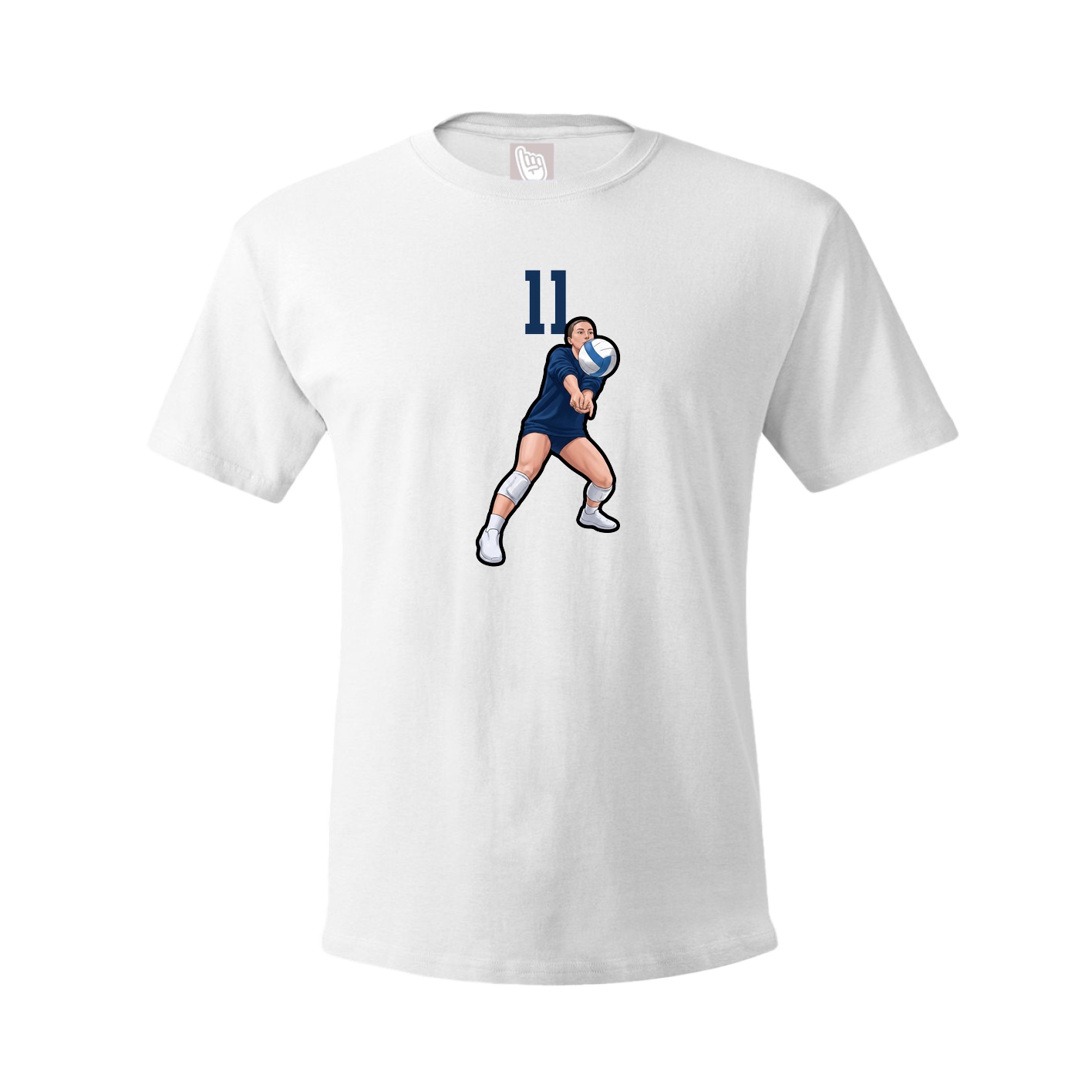 Youth Tee — Number Top in White