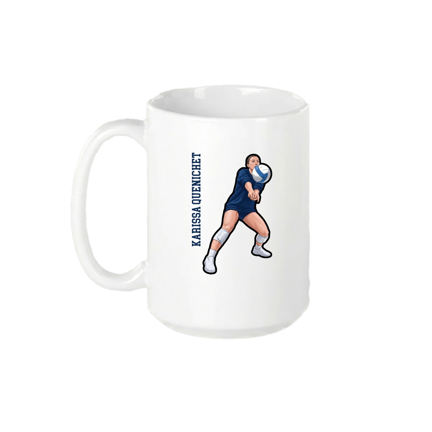 15oz Coffee Mug — Name Vertical in White