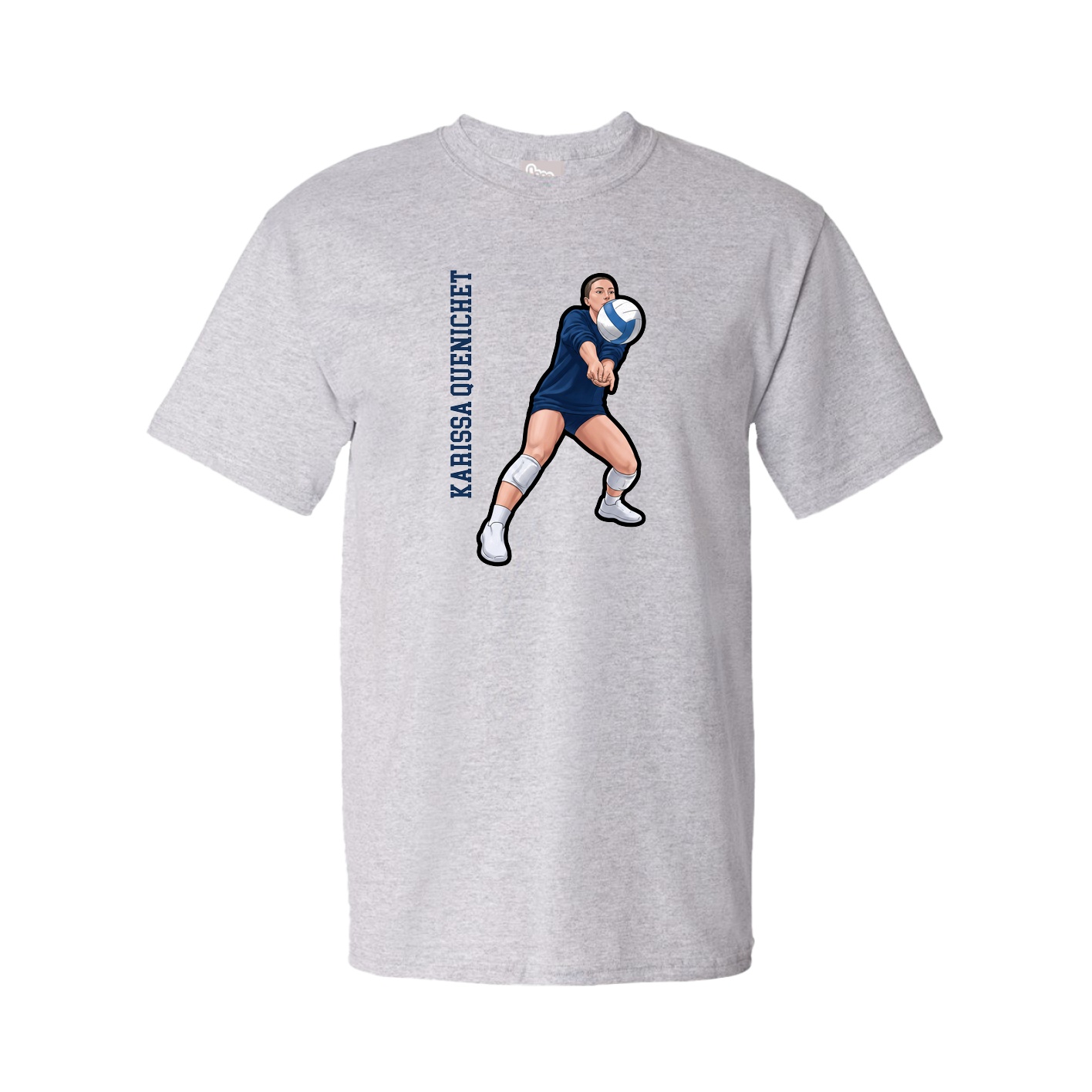 Youth Tee — Name Vertical in Grey