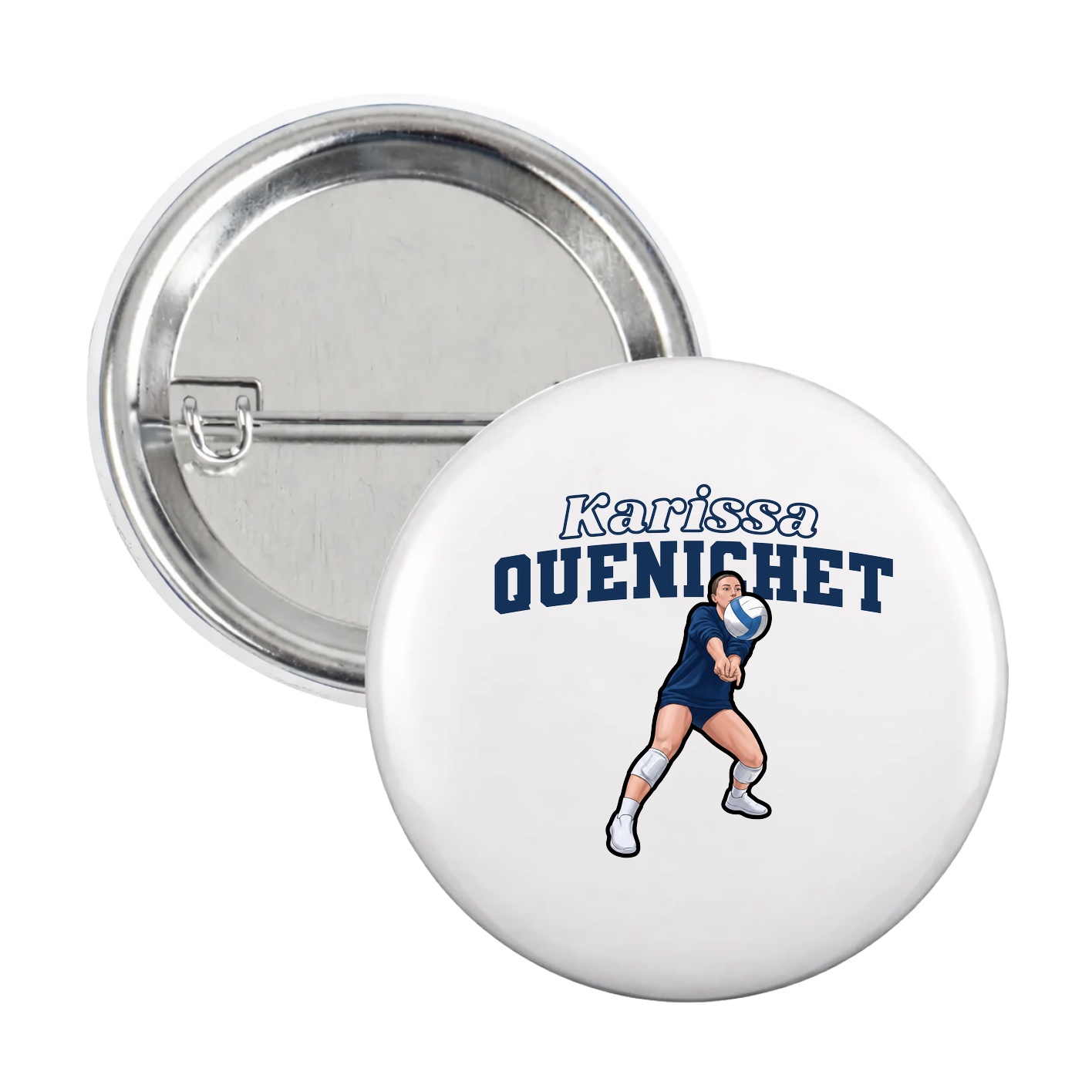 Game Day Button — Name Arch in White