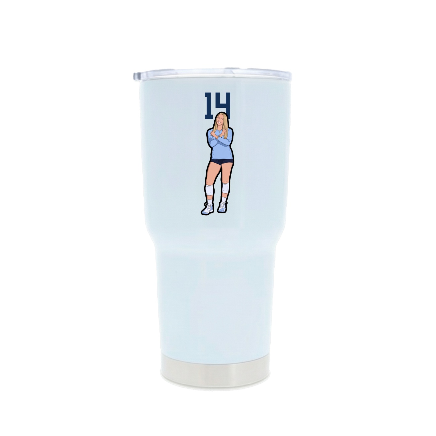 30oz Stainless Steel Tumbler — Number Top in White