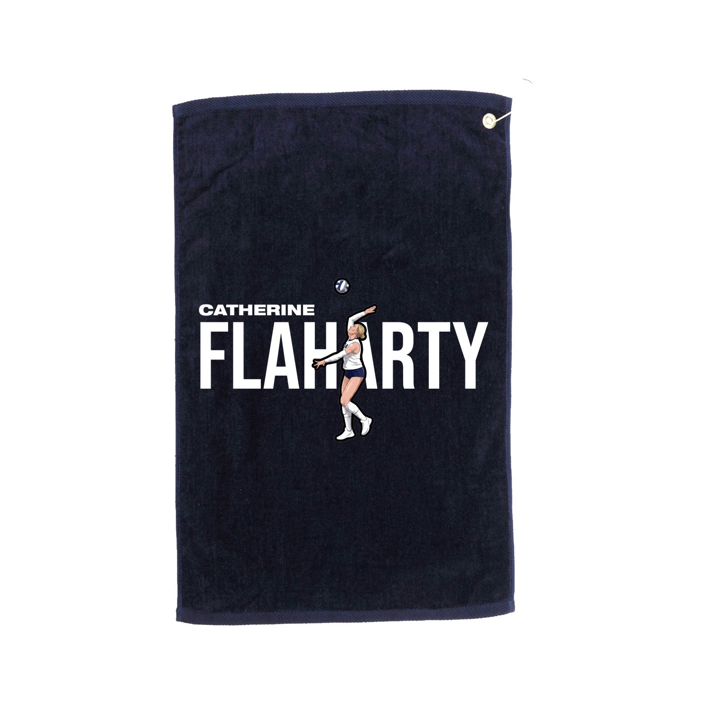 Golf Towel — Player Name in Navy