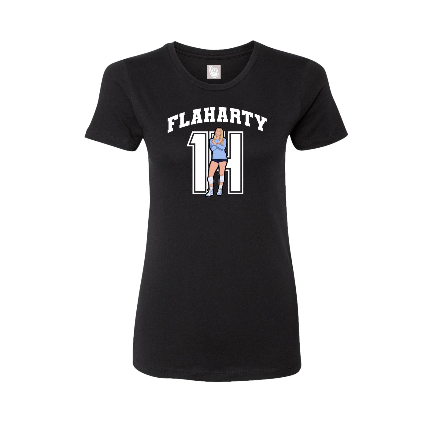 Fitted Women's Tee — Number in Black