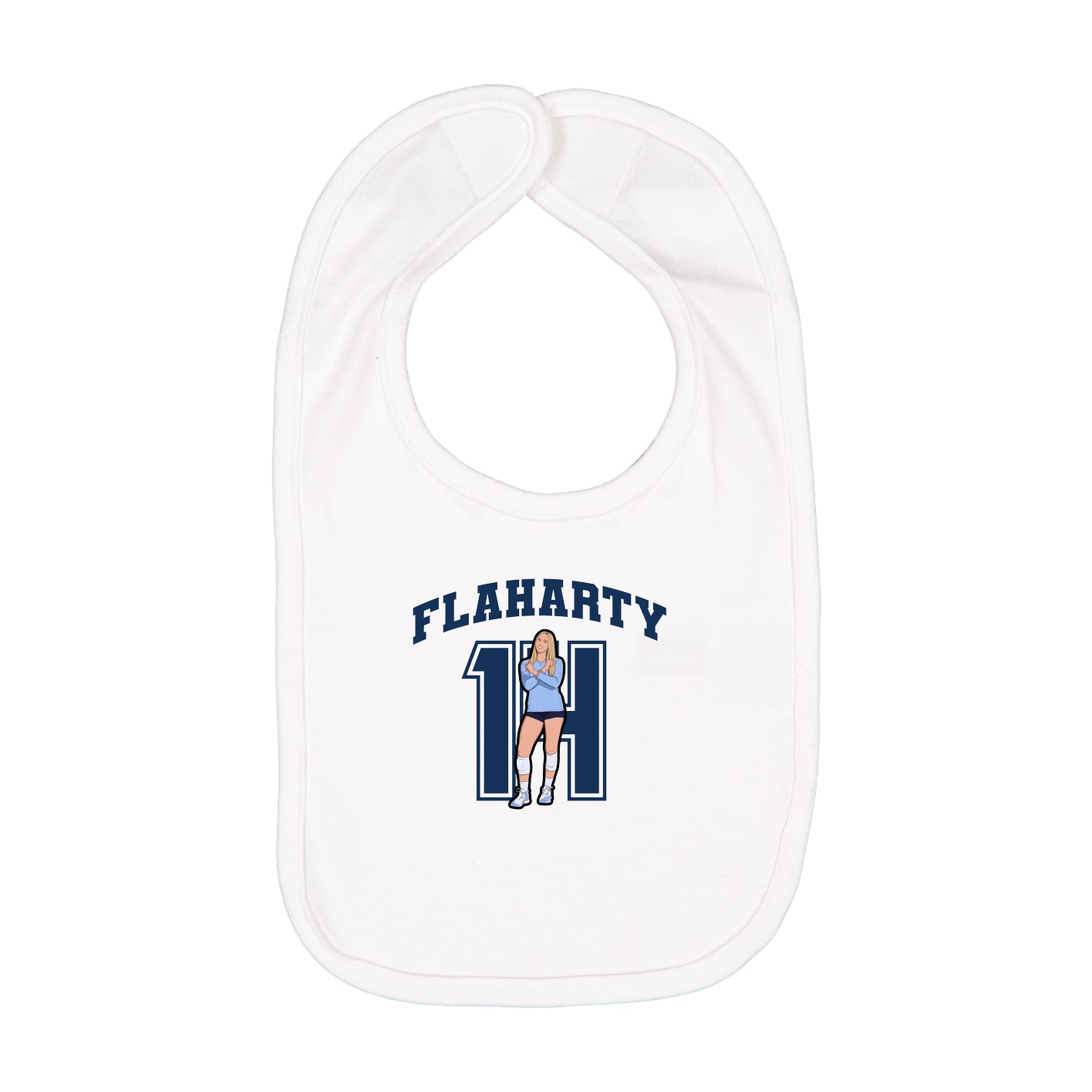 Infant Bib — Number in White