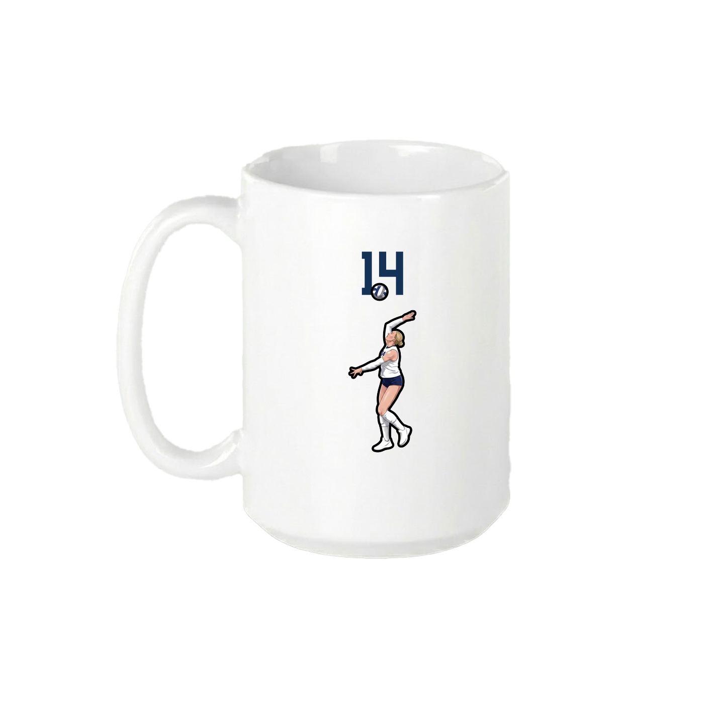 15oz Coffee Mug — Number Top in White