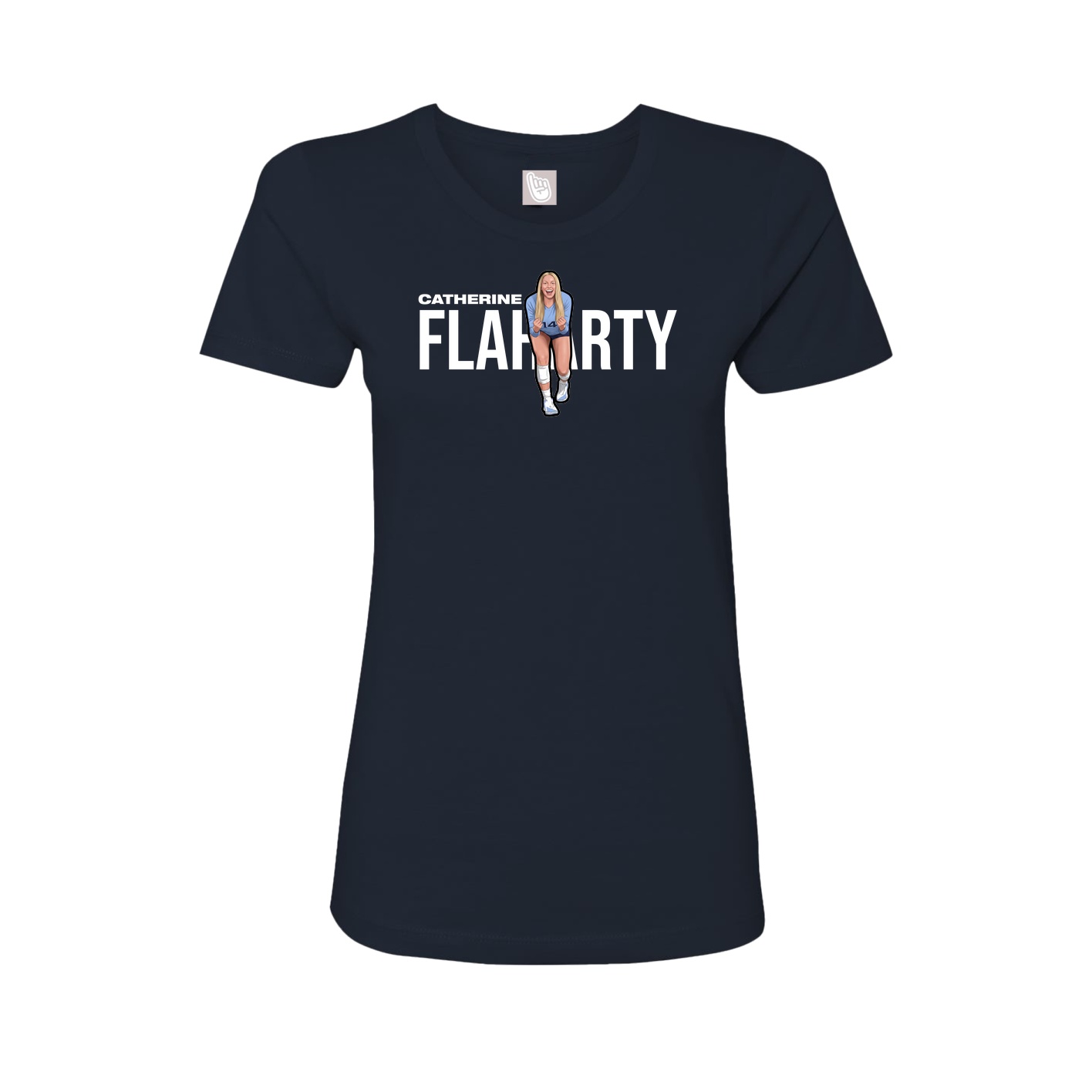 Fitted Women's Tee — Player Name in Navy