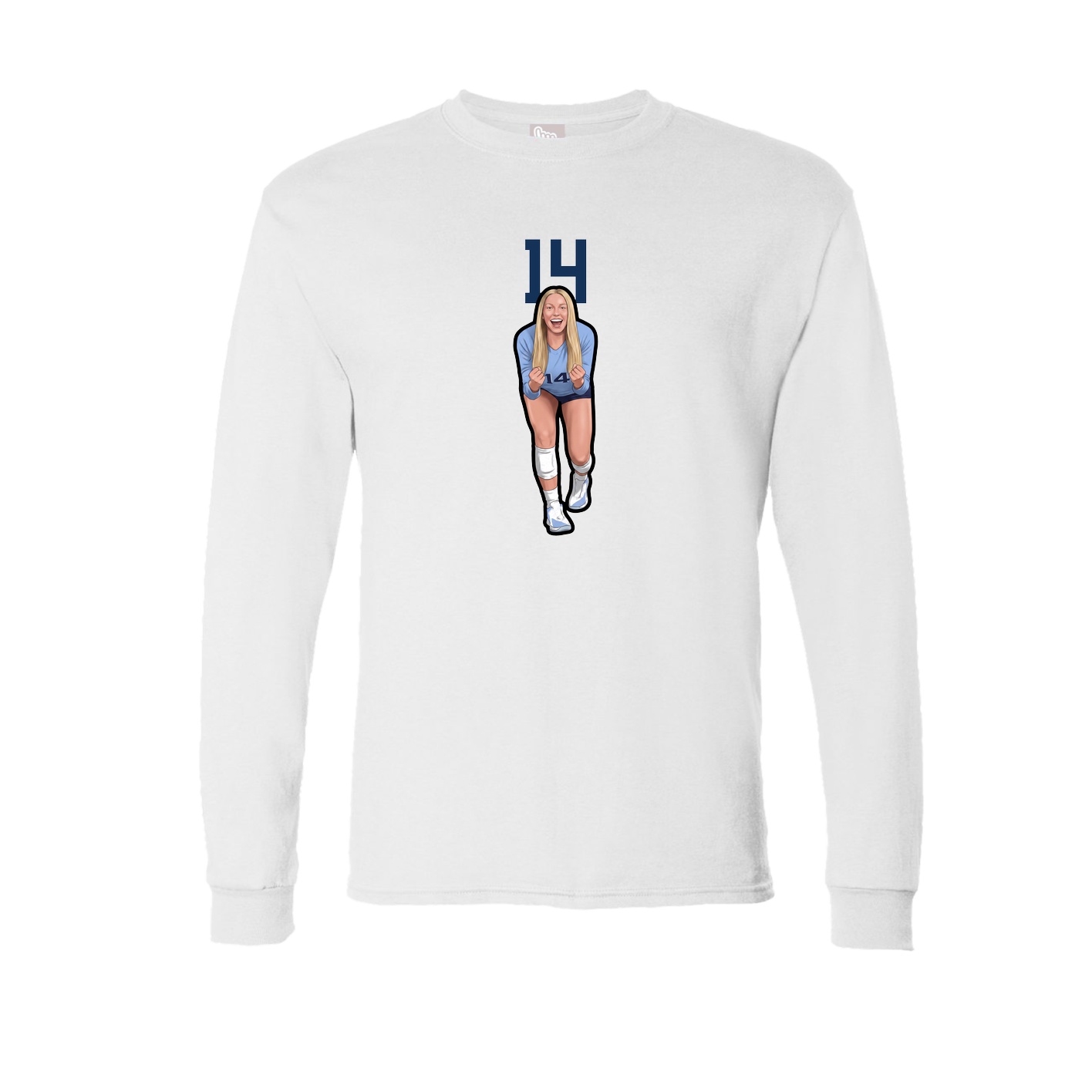 Long Sleeve Tee — Number Top in White