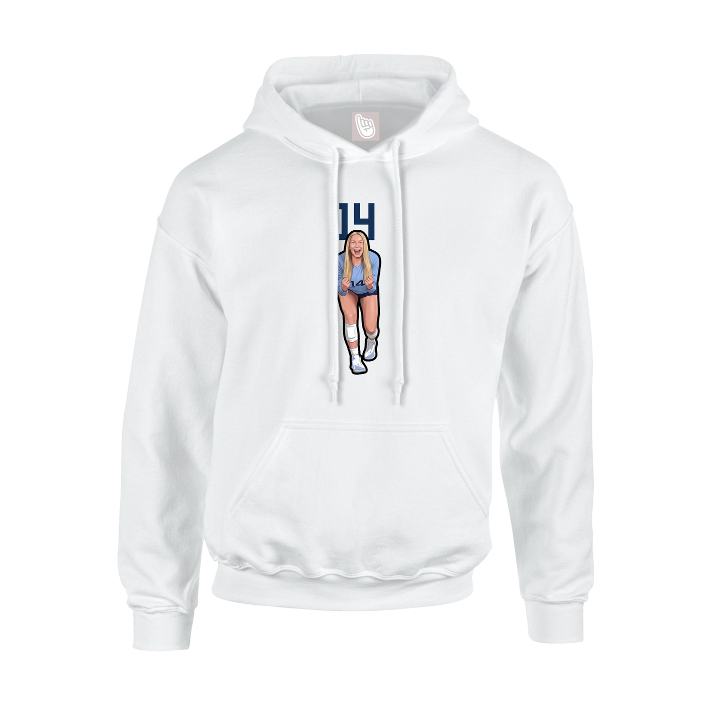 Hoodie — Number Top in White