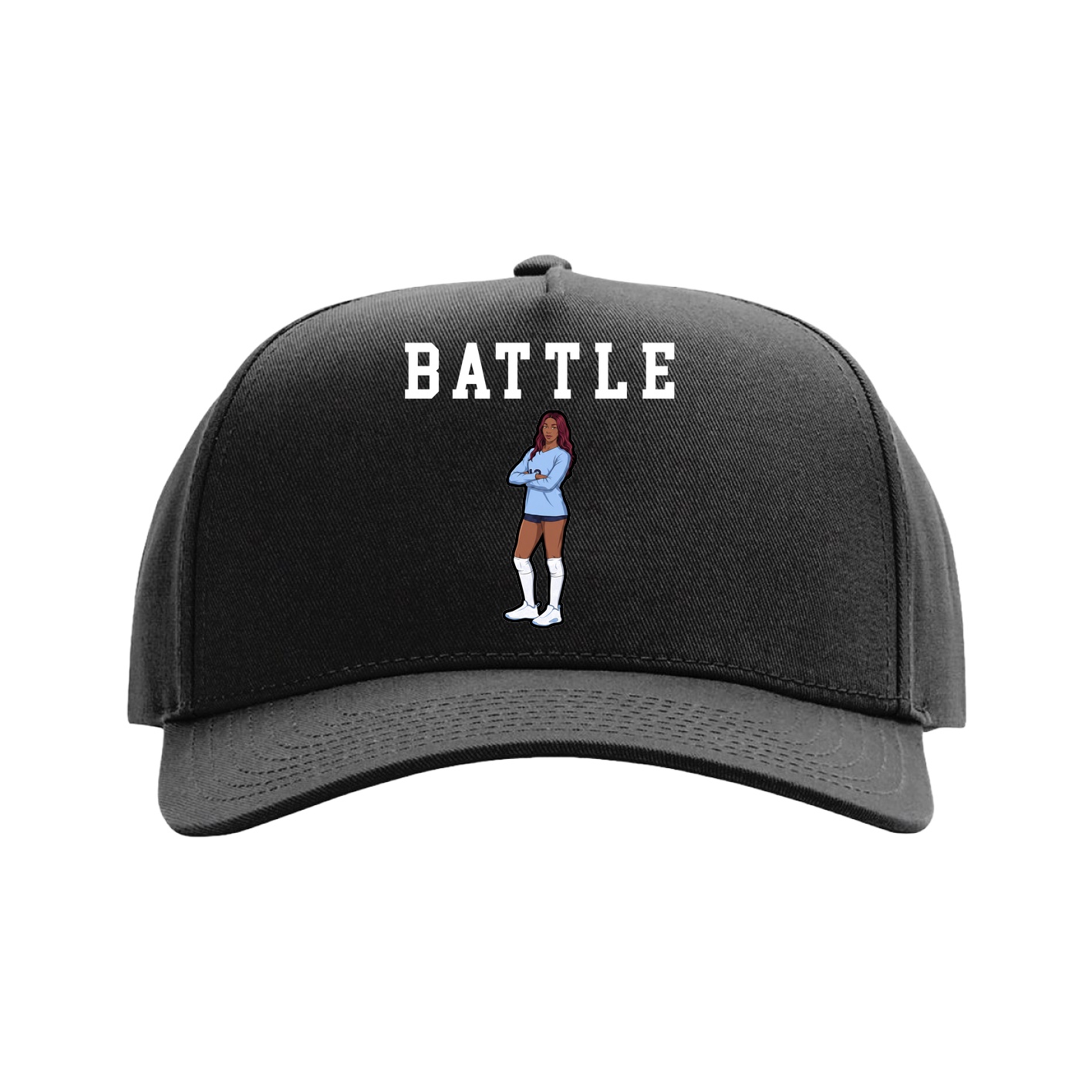 Full Fabric Five-Panel Champ Cap — Shirsey in Black
