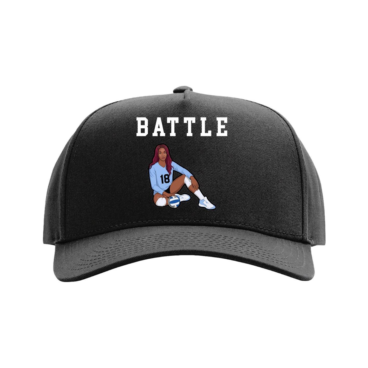 Full Fabric Five-Panel Champ Cap — Shirsey in Black