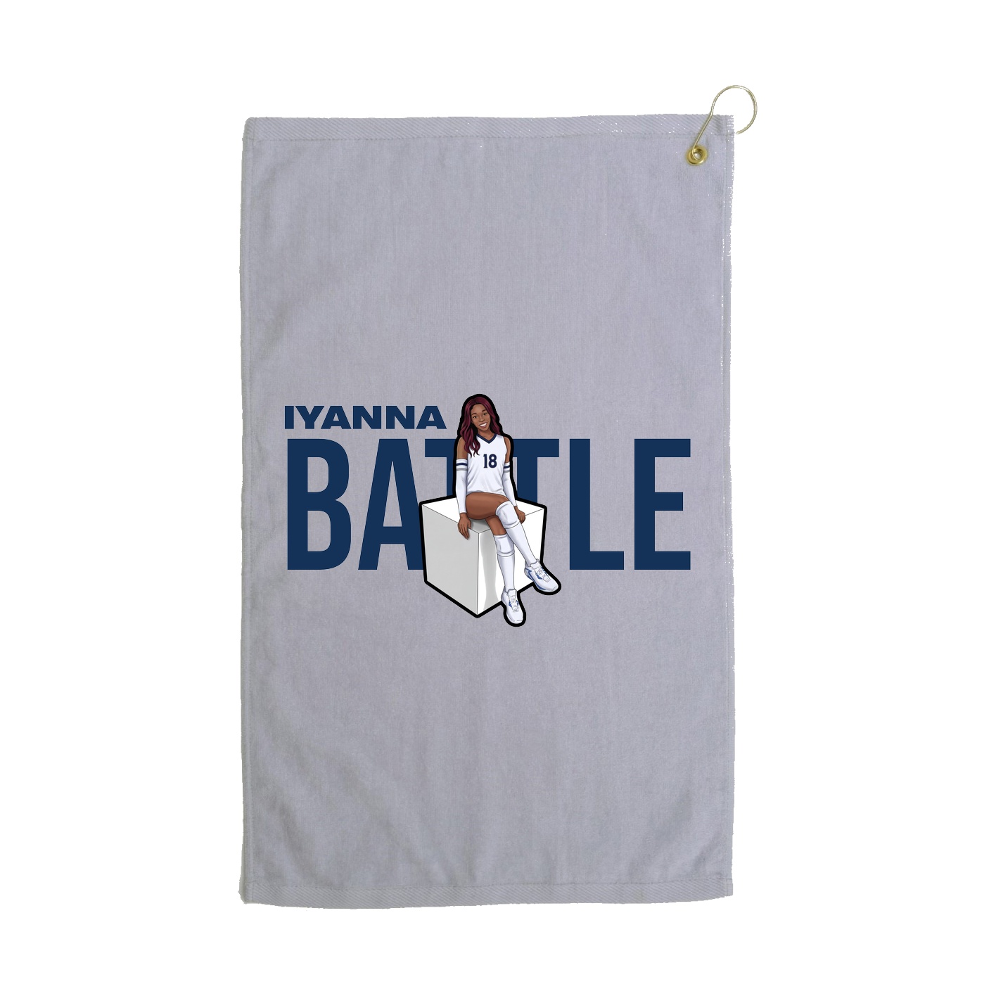Golf Towel — Player Name in Grey
