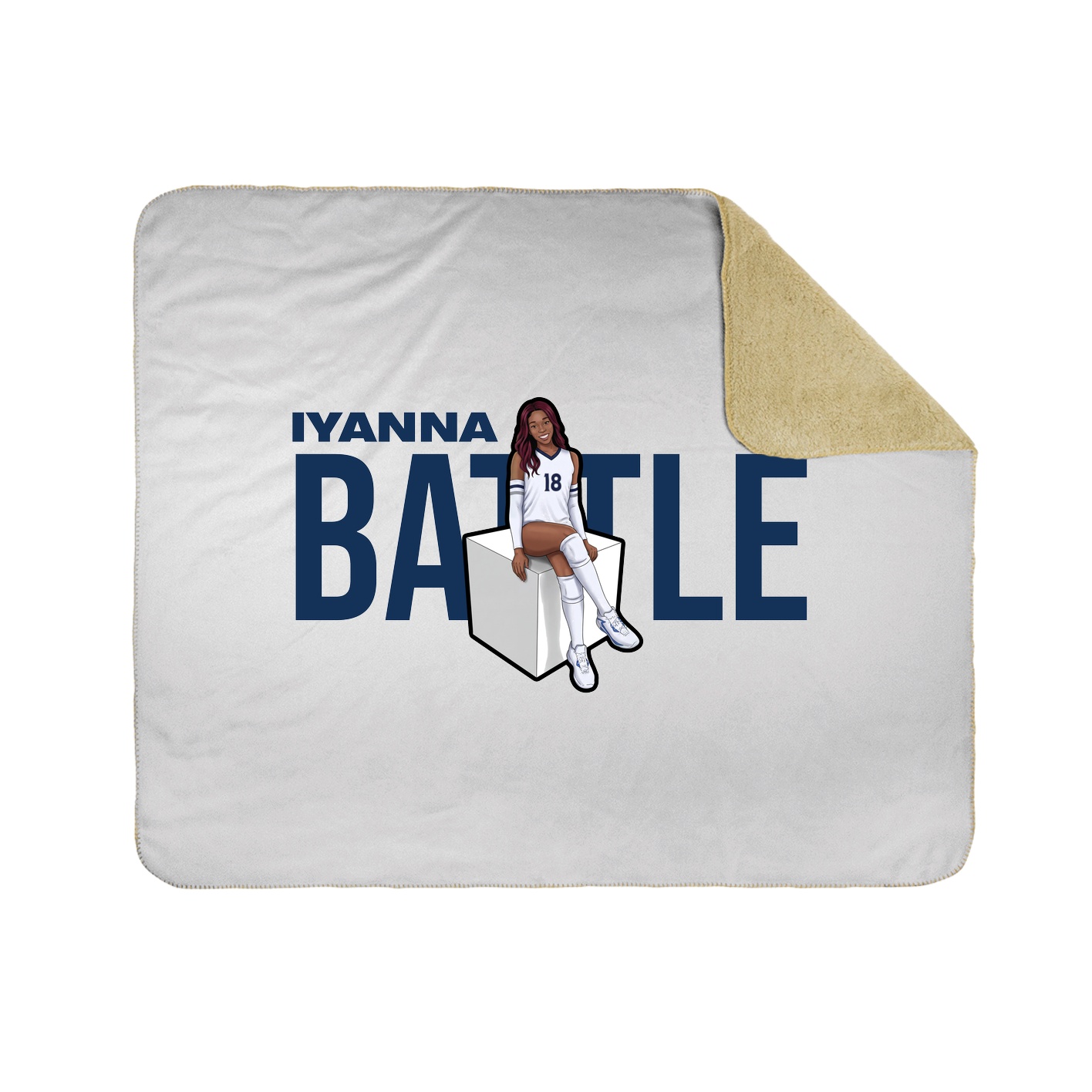 Throw Blanket — Player Name in White