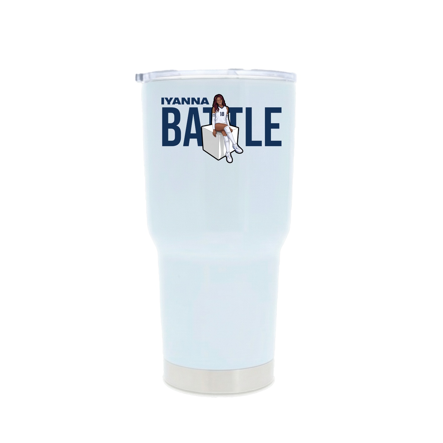 30oz Stainless Steel Tumbler — Player Name in White