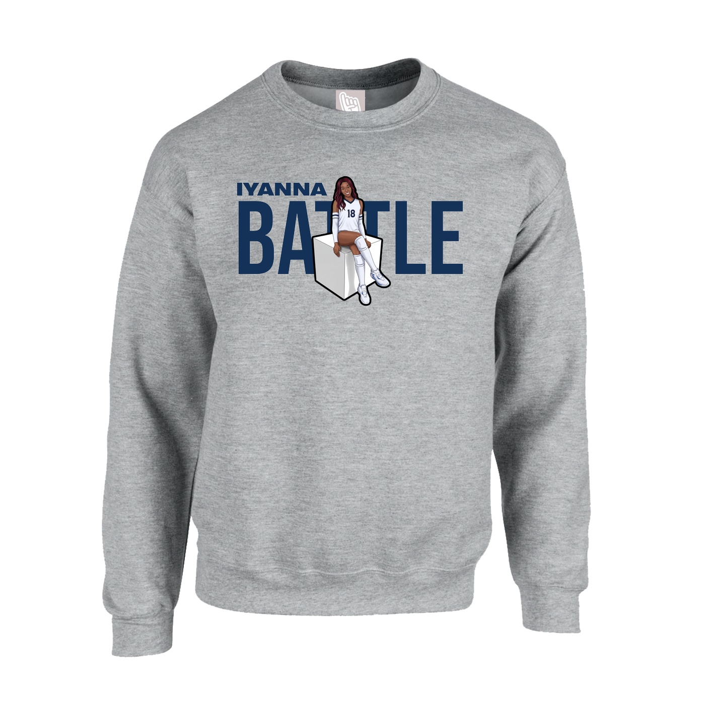 Fleece Crew — Player Name in Grey