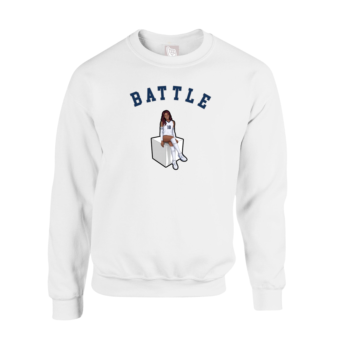 Fleece Crew — Shirsey Arch in White
