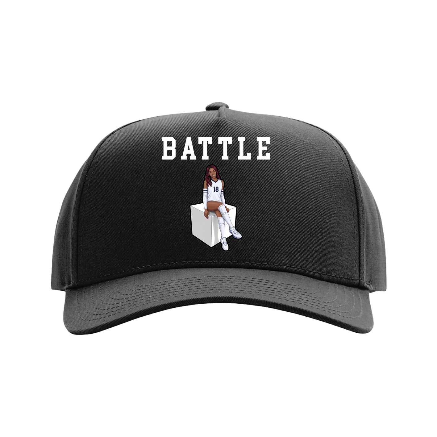 Full Fabric Five-Panel Champ Cap — Shirsey in Black