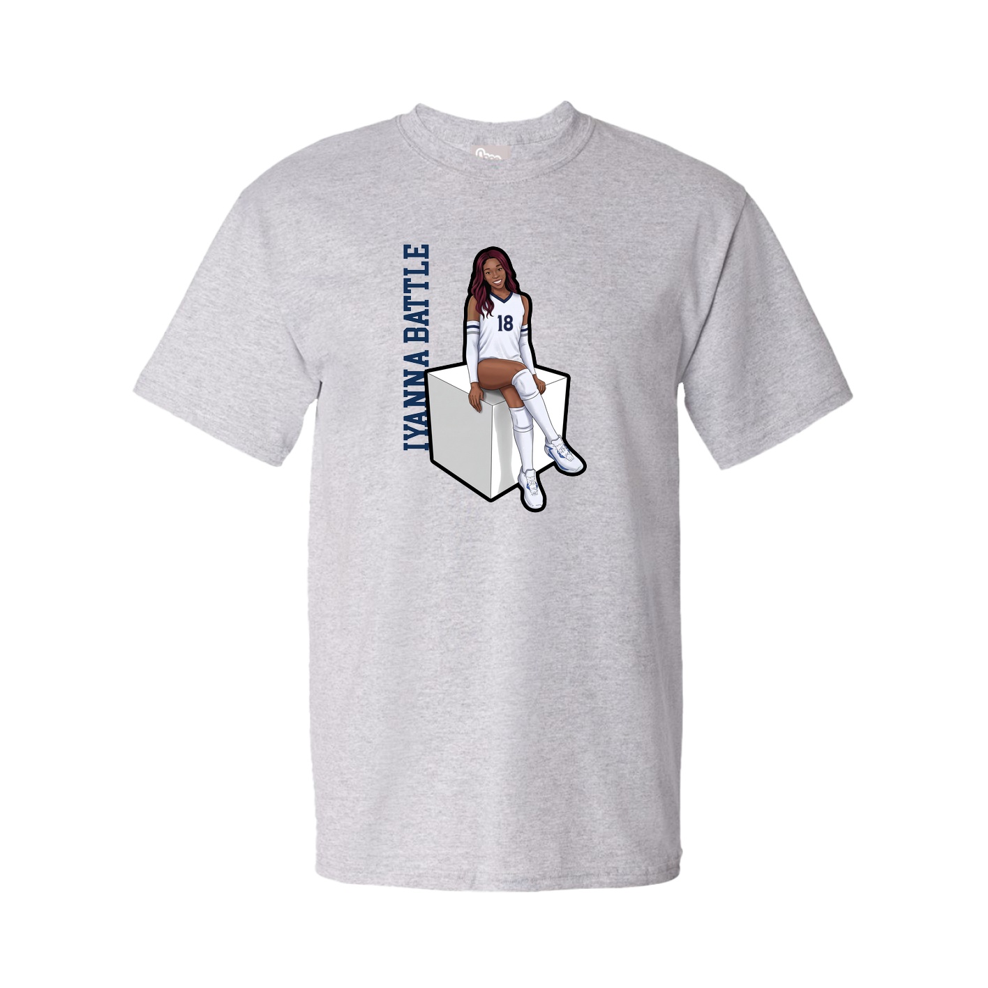 Youth Tee — Name Vertical in Grey