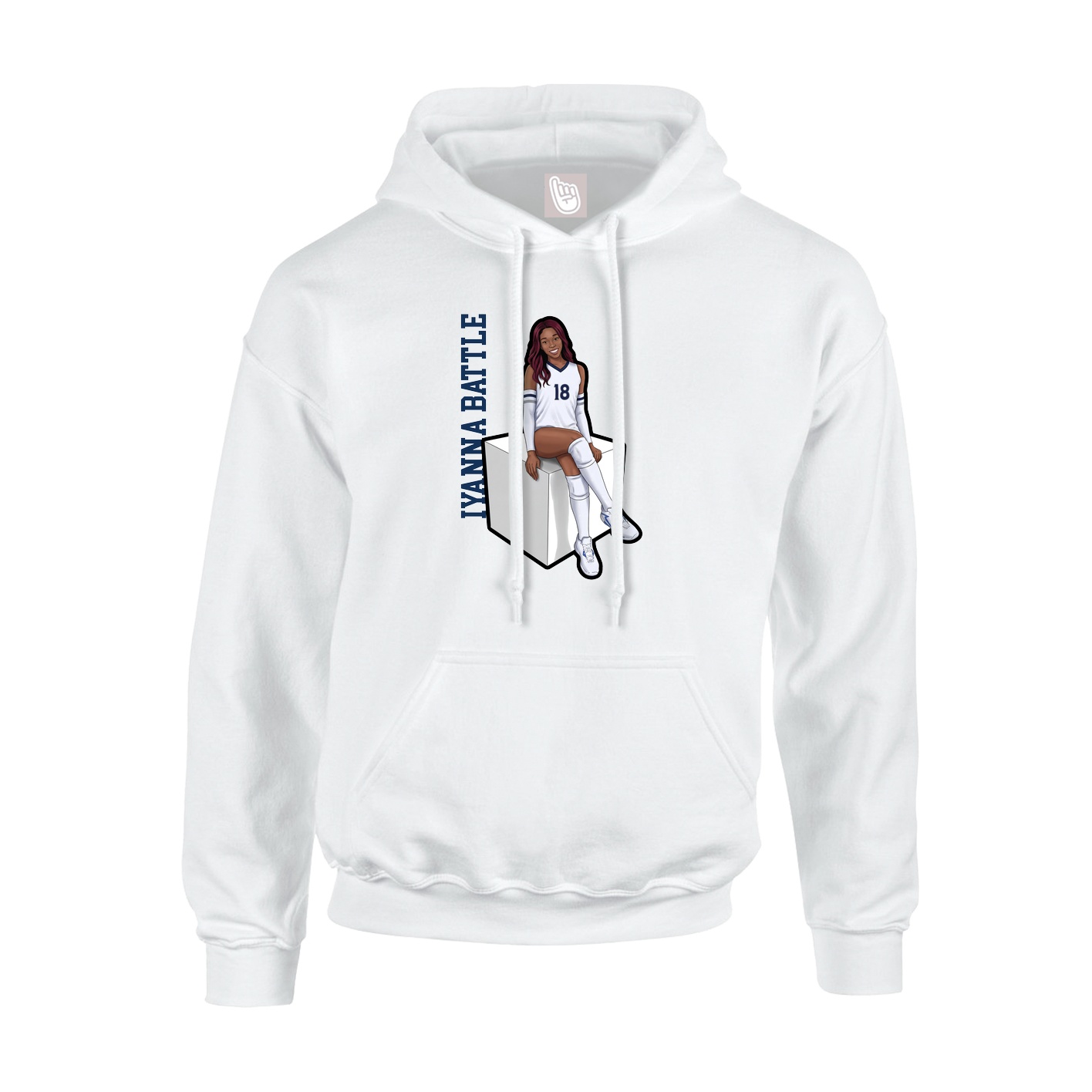 Youth Hoodie — Name Vertical in White