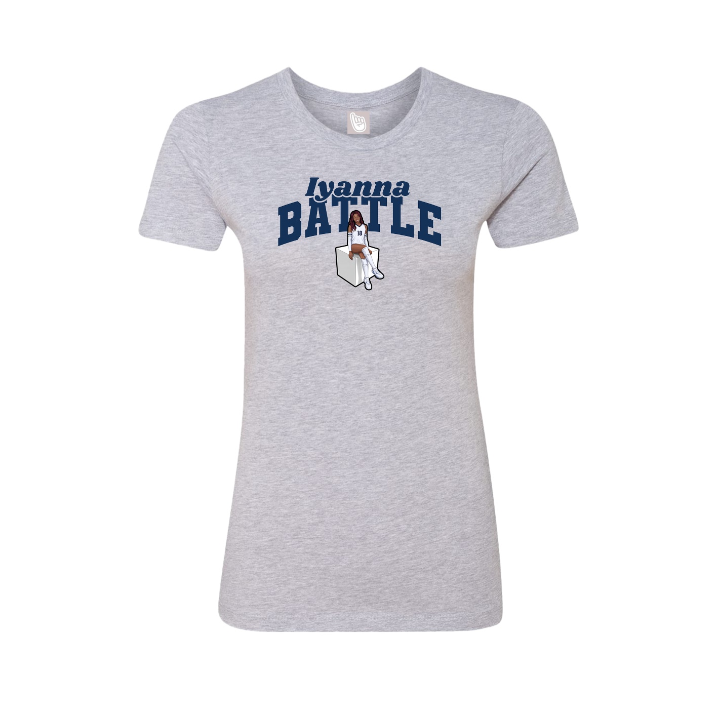 Fitted Women's Tee — Signature Arch in Grey