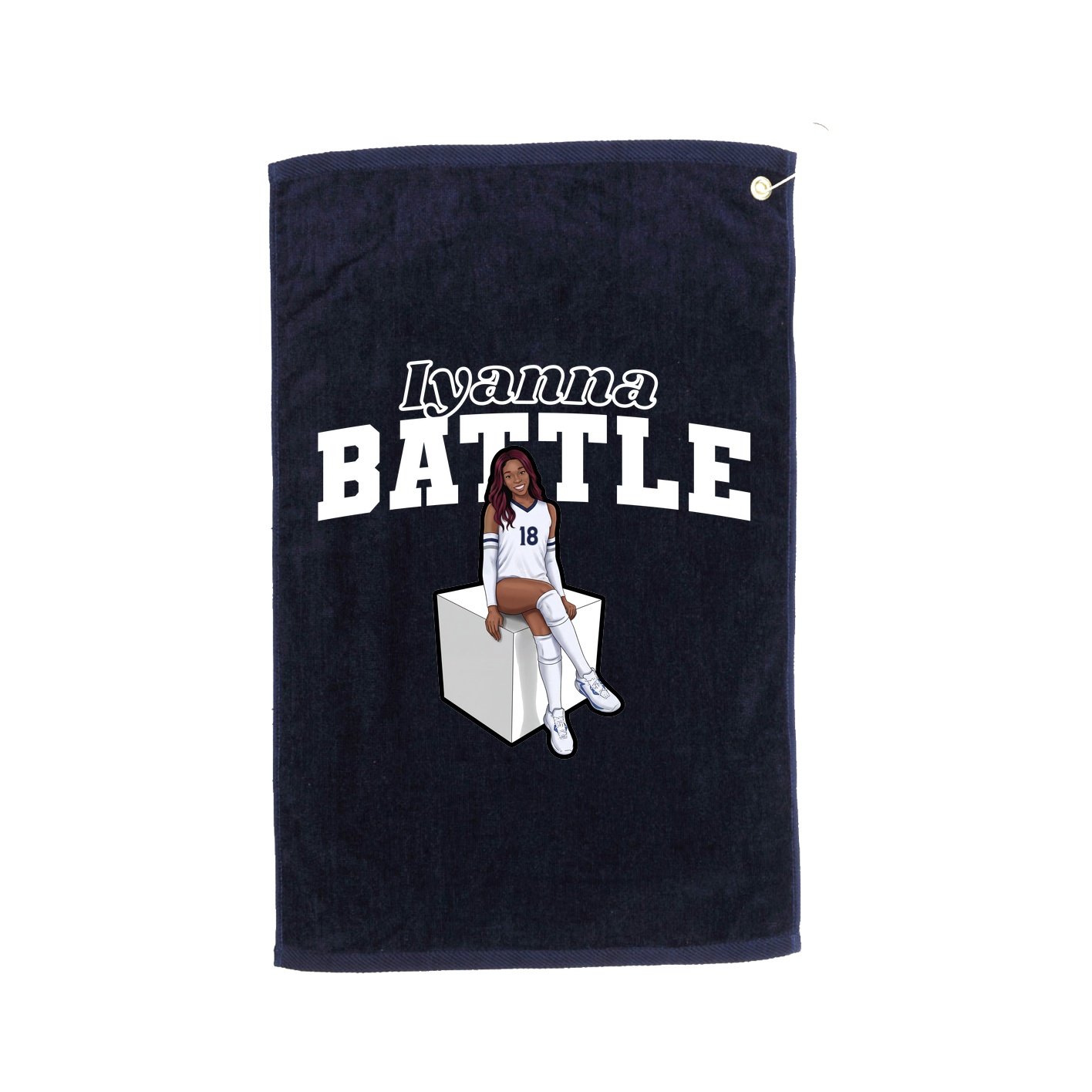 Golf Towel — Name Arch in Navy