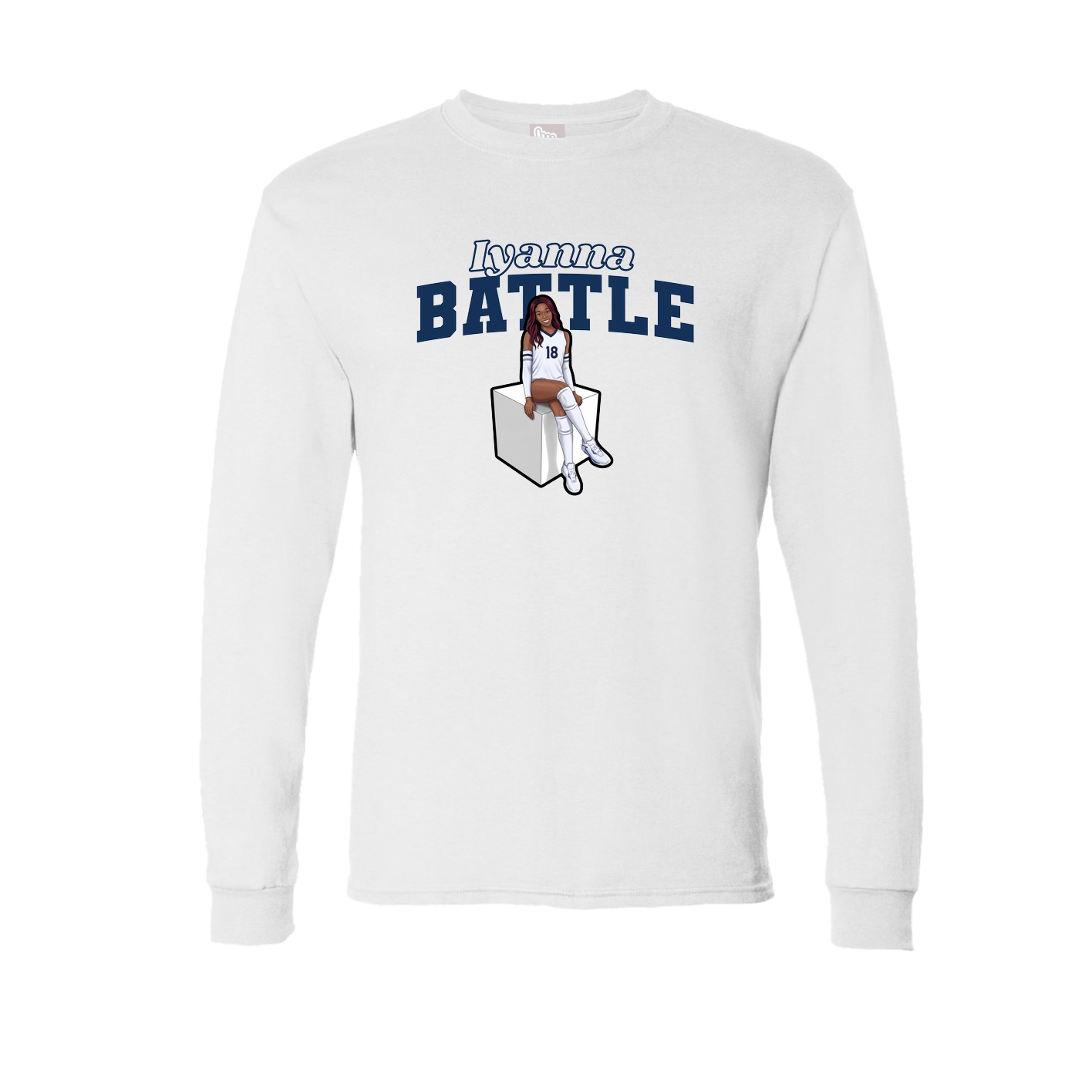 Long Sleeve Tee — Name Arch in White