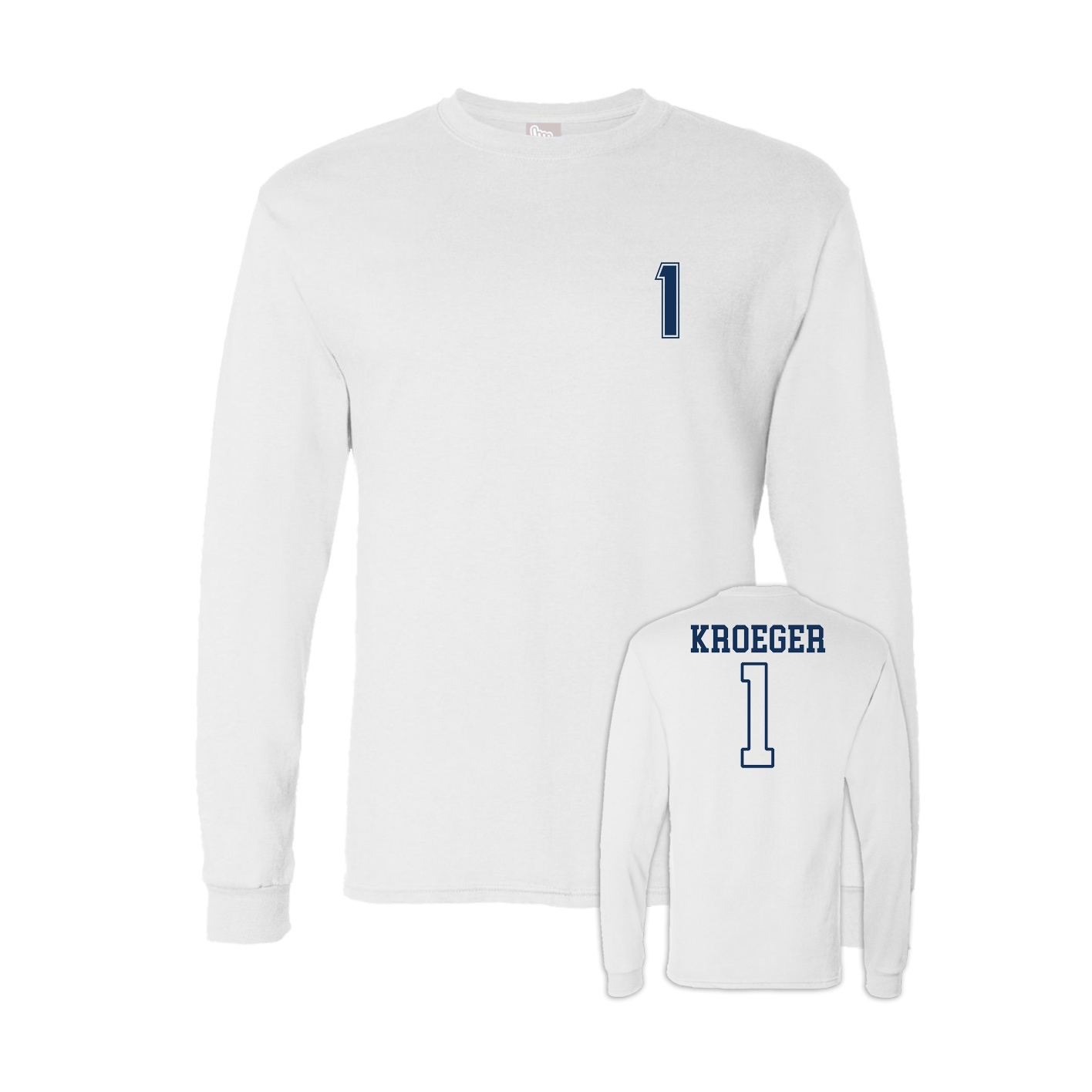Long Sleeve Tee — Chest Back in White